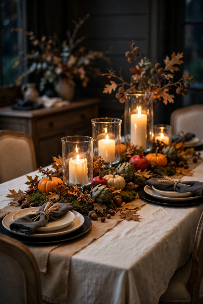 Candlelit Dining Room Tablescape