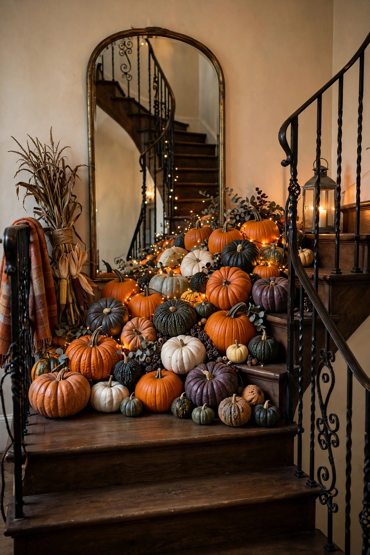 Pumpkin Cluster on the Staircase Landing