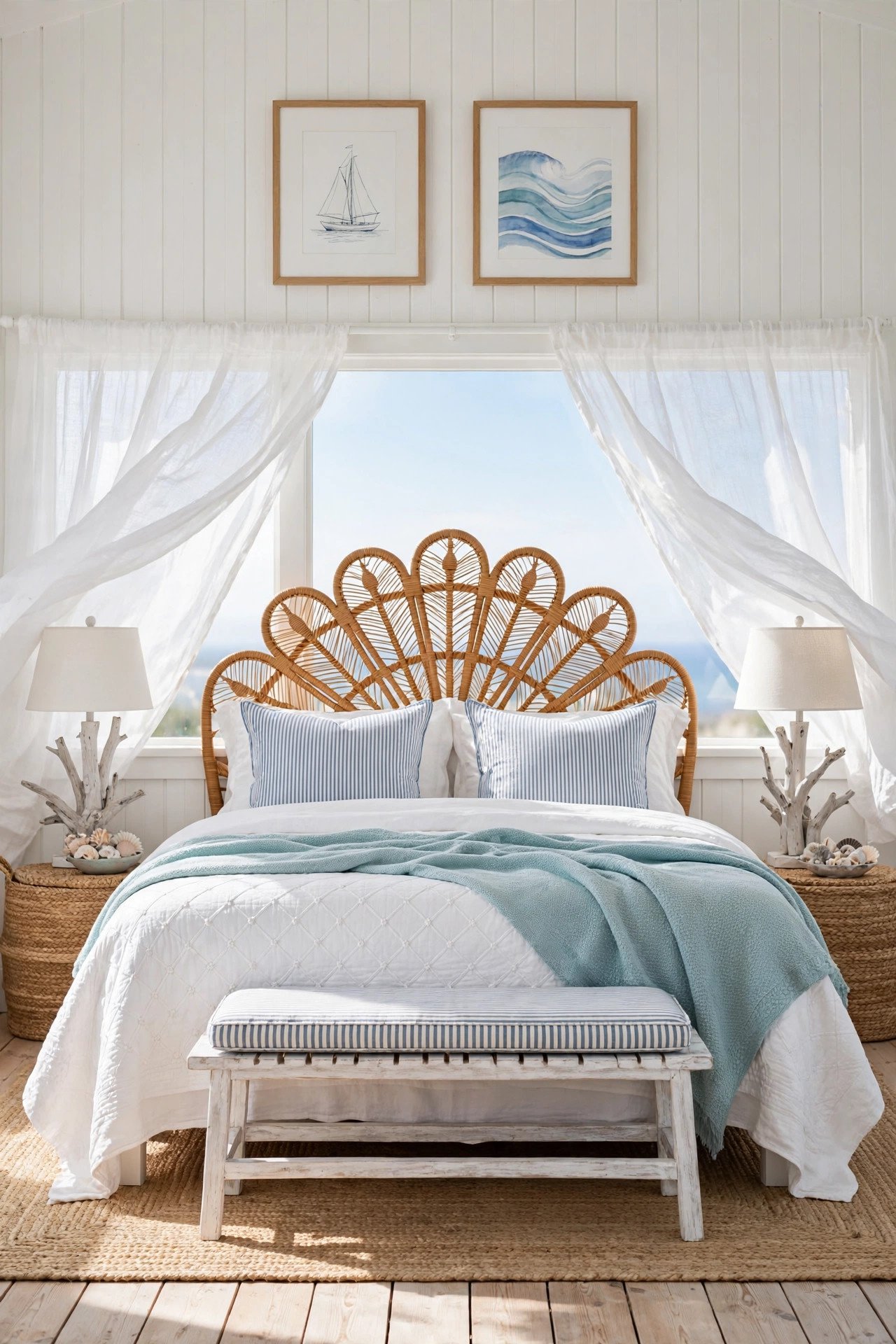 White Coastal Bedroom