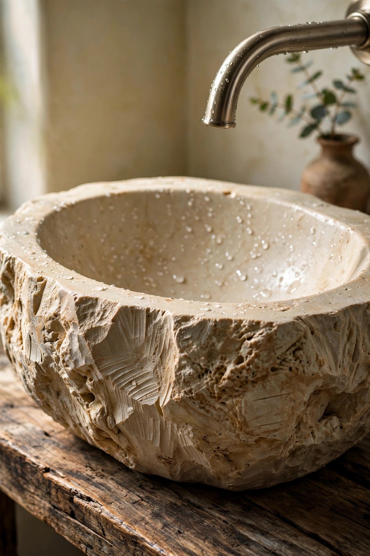 Carved Stone Vessel Sink