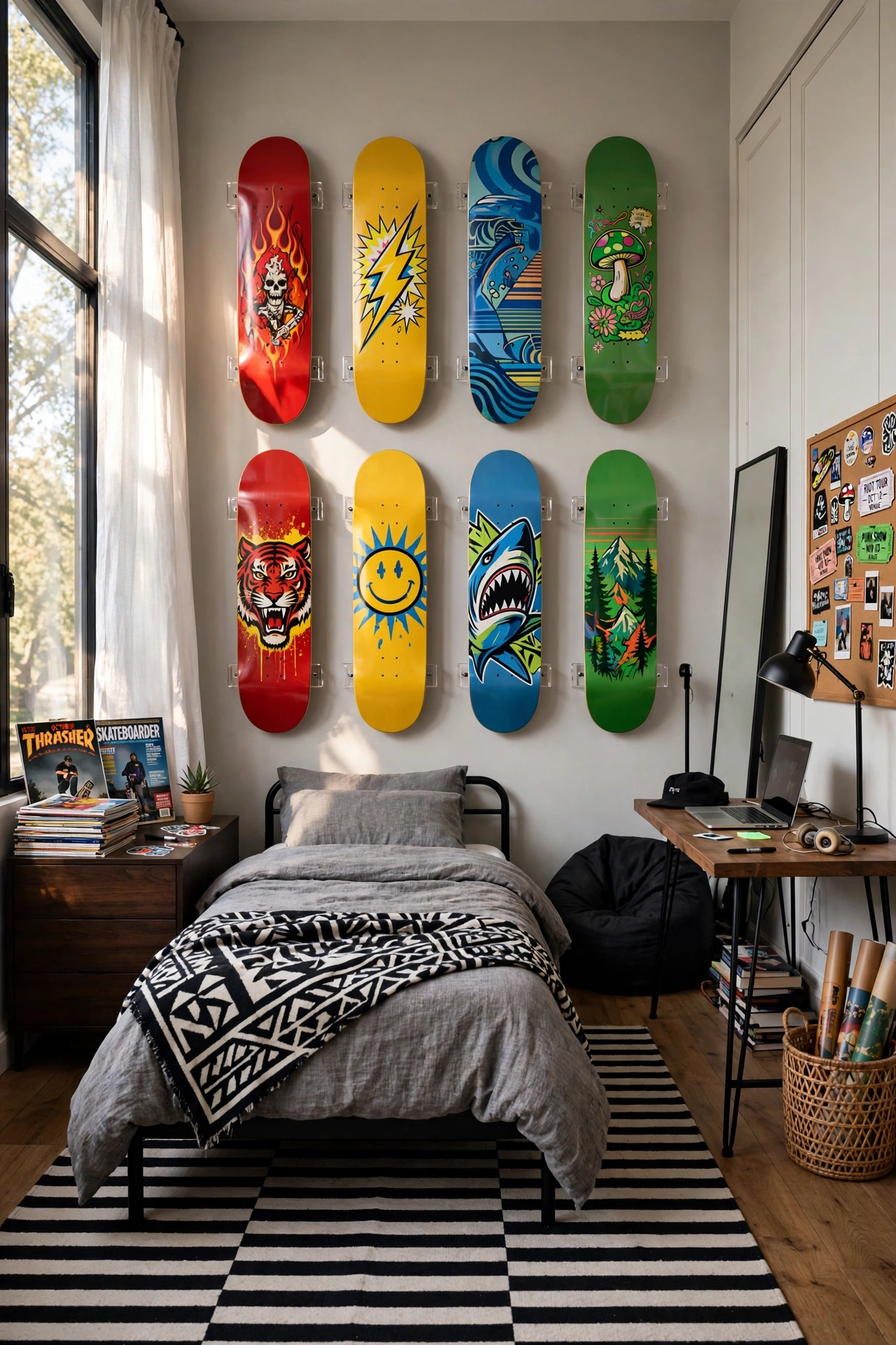 Skateboard Deck Display Wall
