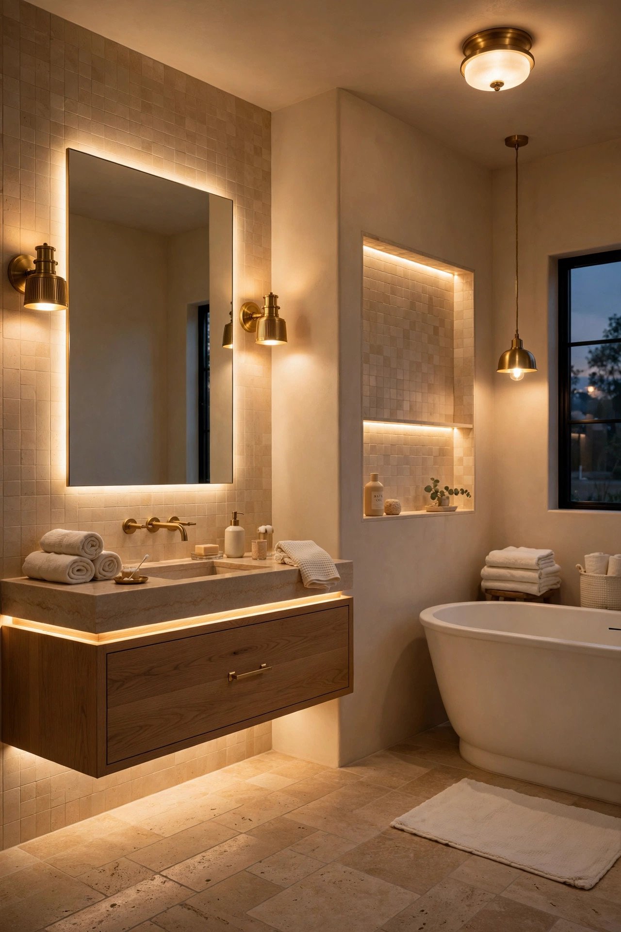 Layered Beige Lighting