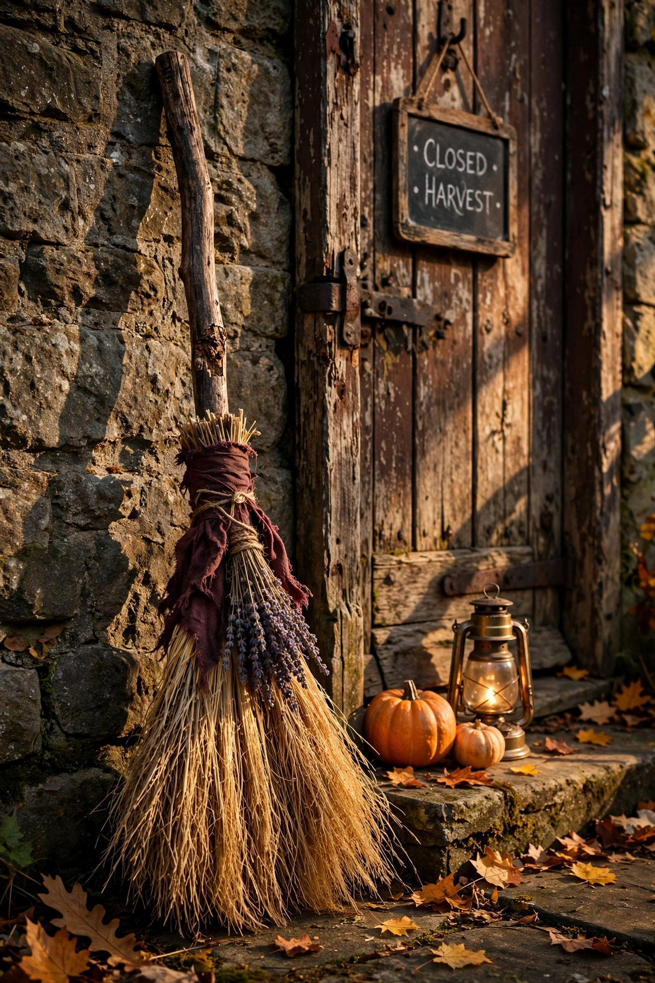 Old Witch Broom Display