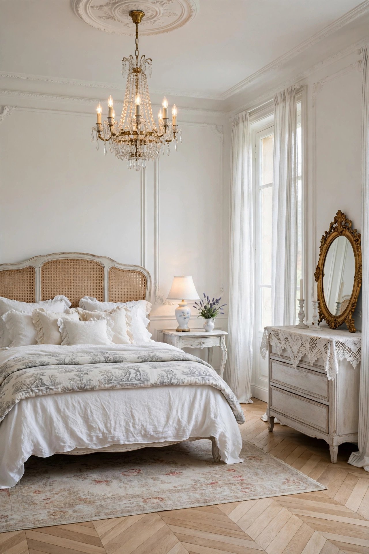 White French Country Bedroom