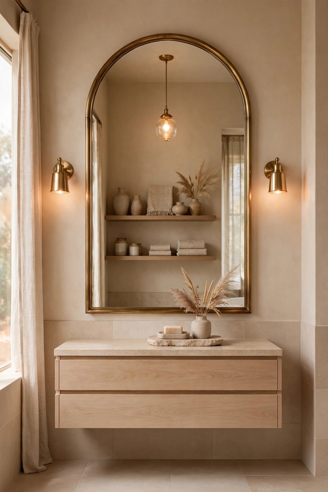 Arched Mirror Feature