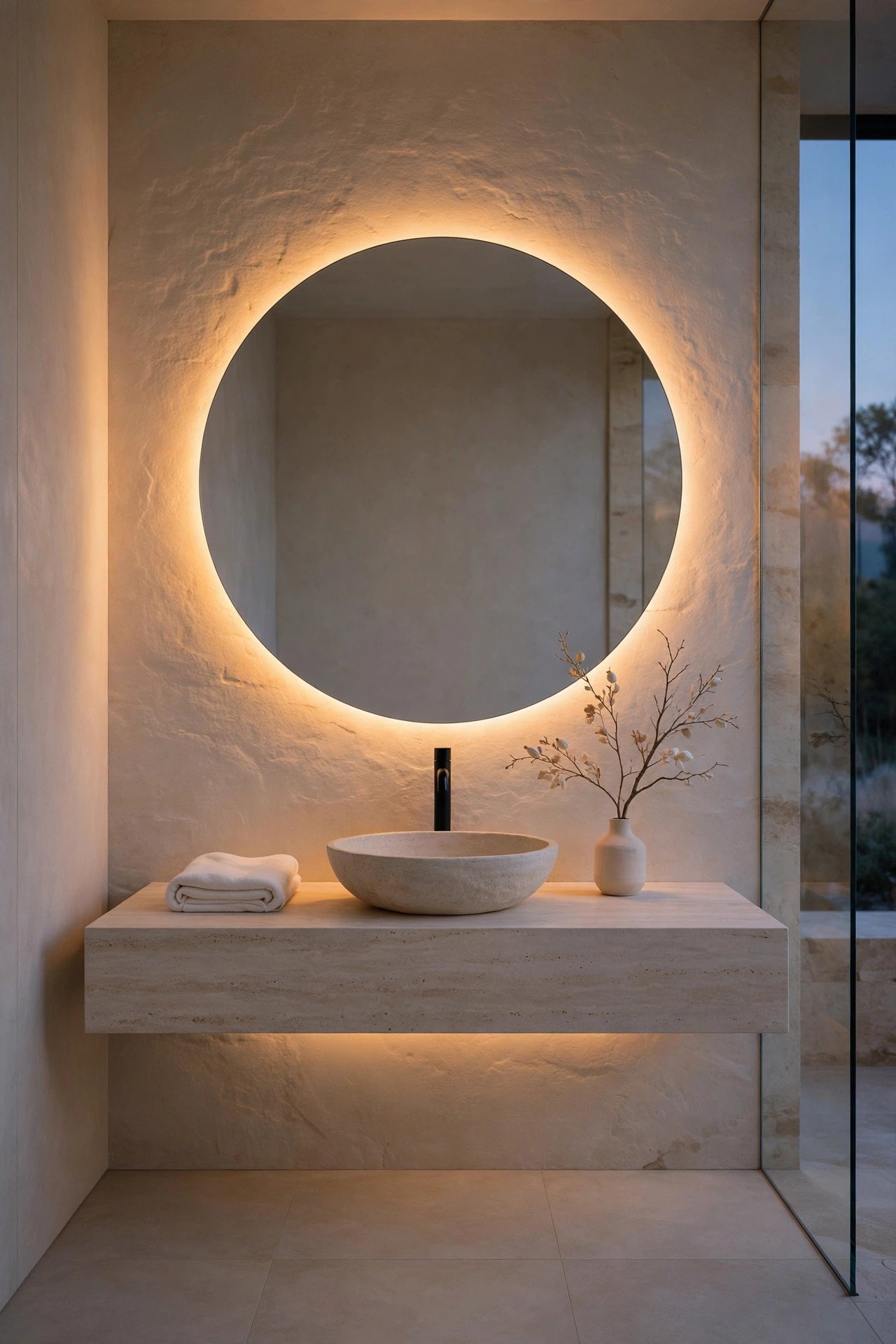 Backlit Round Mirror