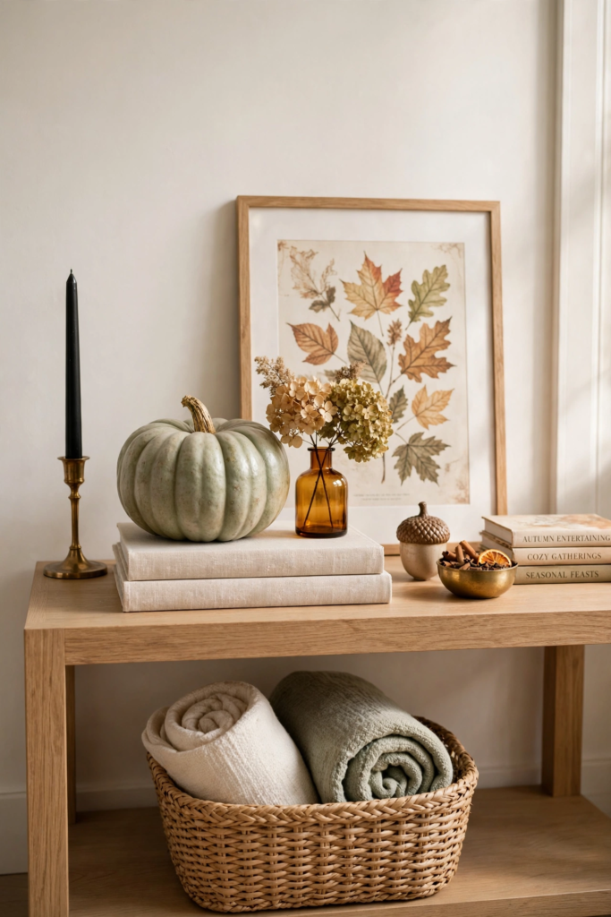 Entryway Console Table Autumn Vignette