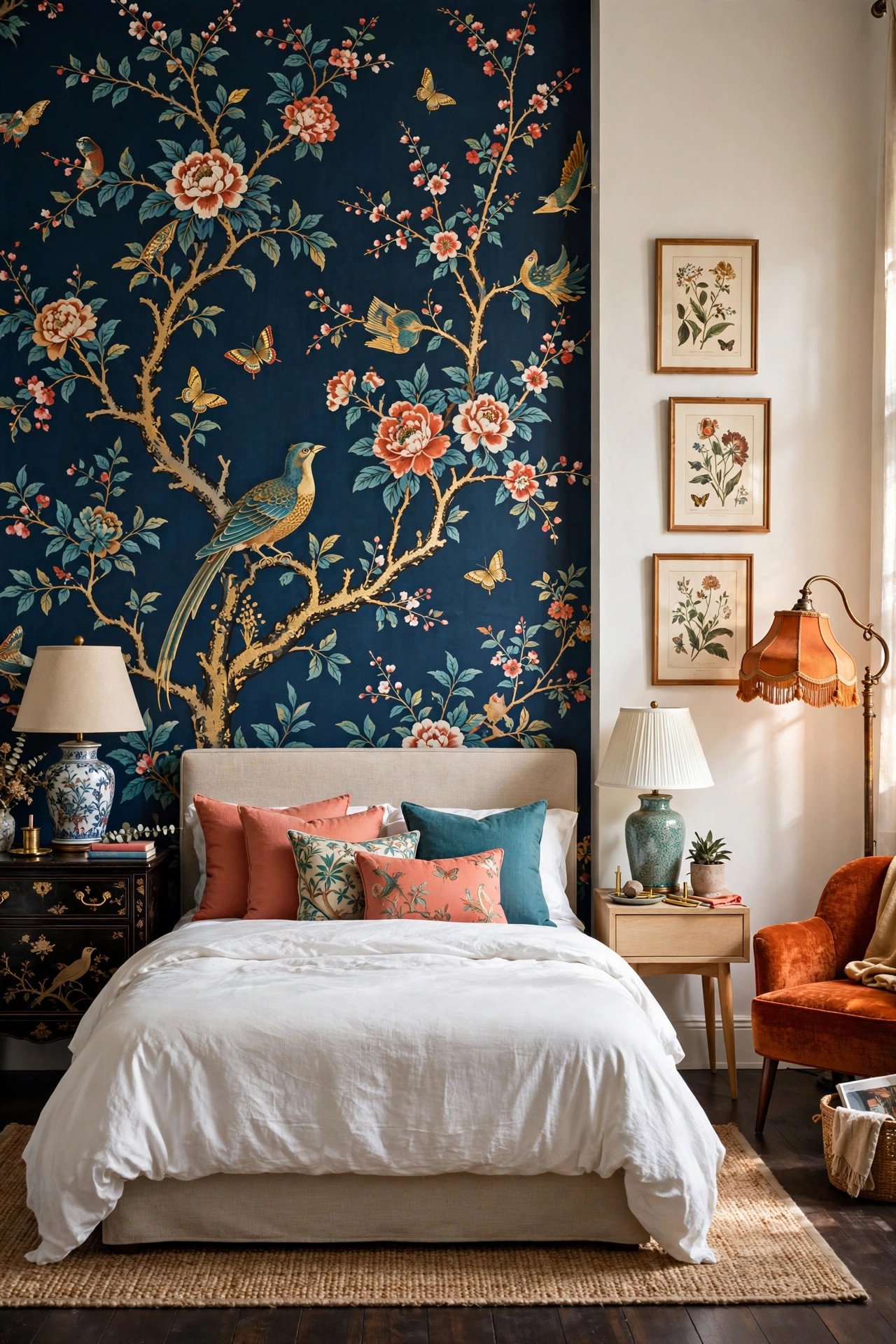 Patterned Wallpaper Feature Wall
