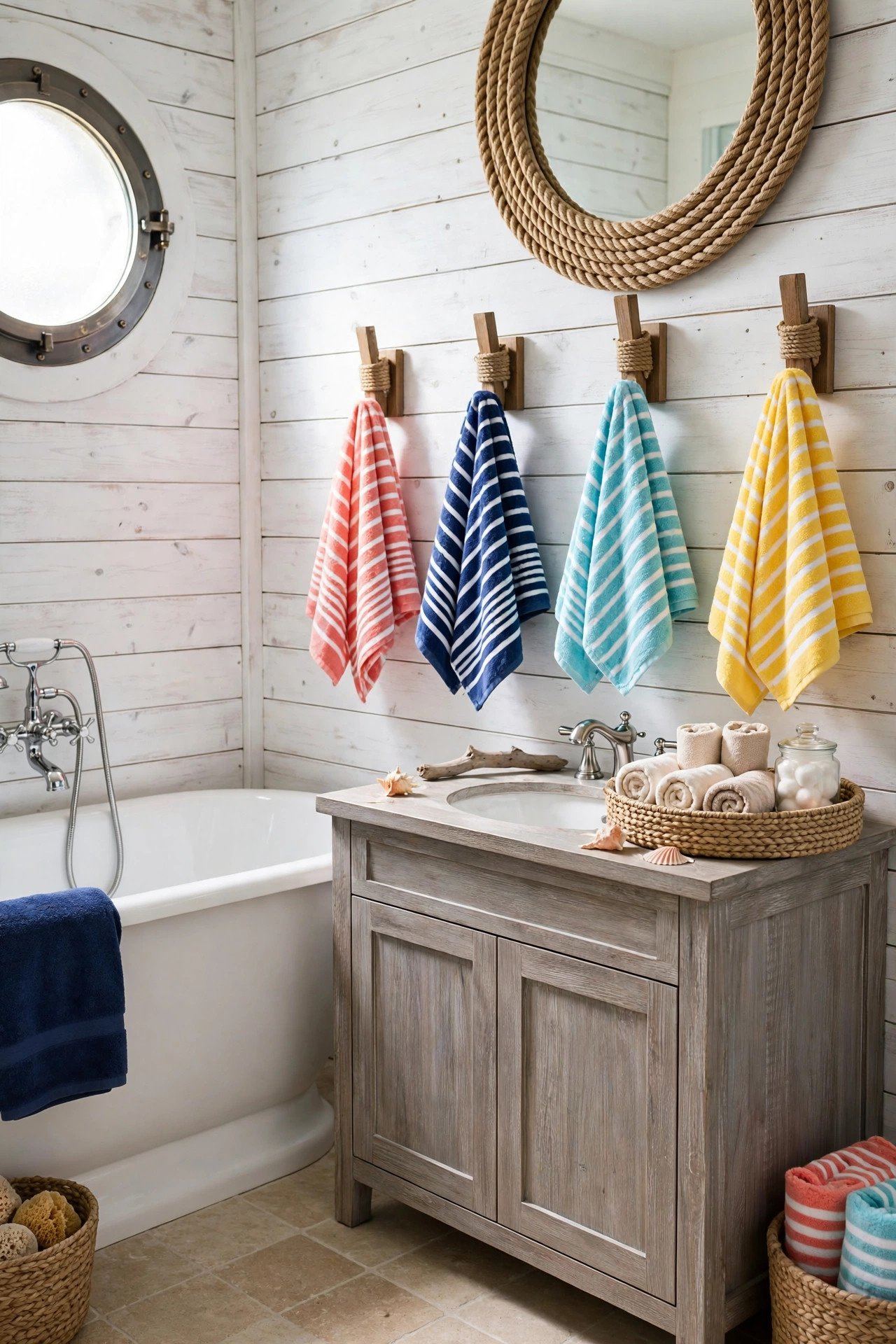 Rope Wrapped Towel Hooks