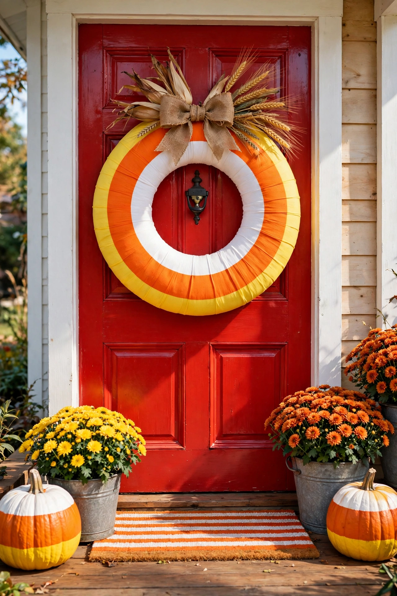 Sweet Candy Corn Harvest Wreath