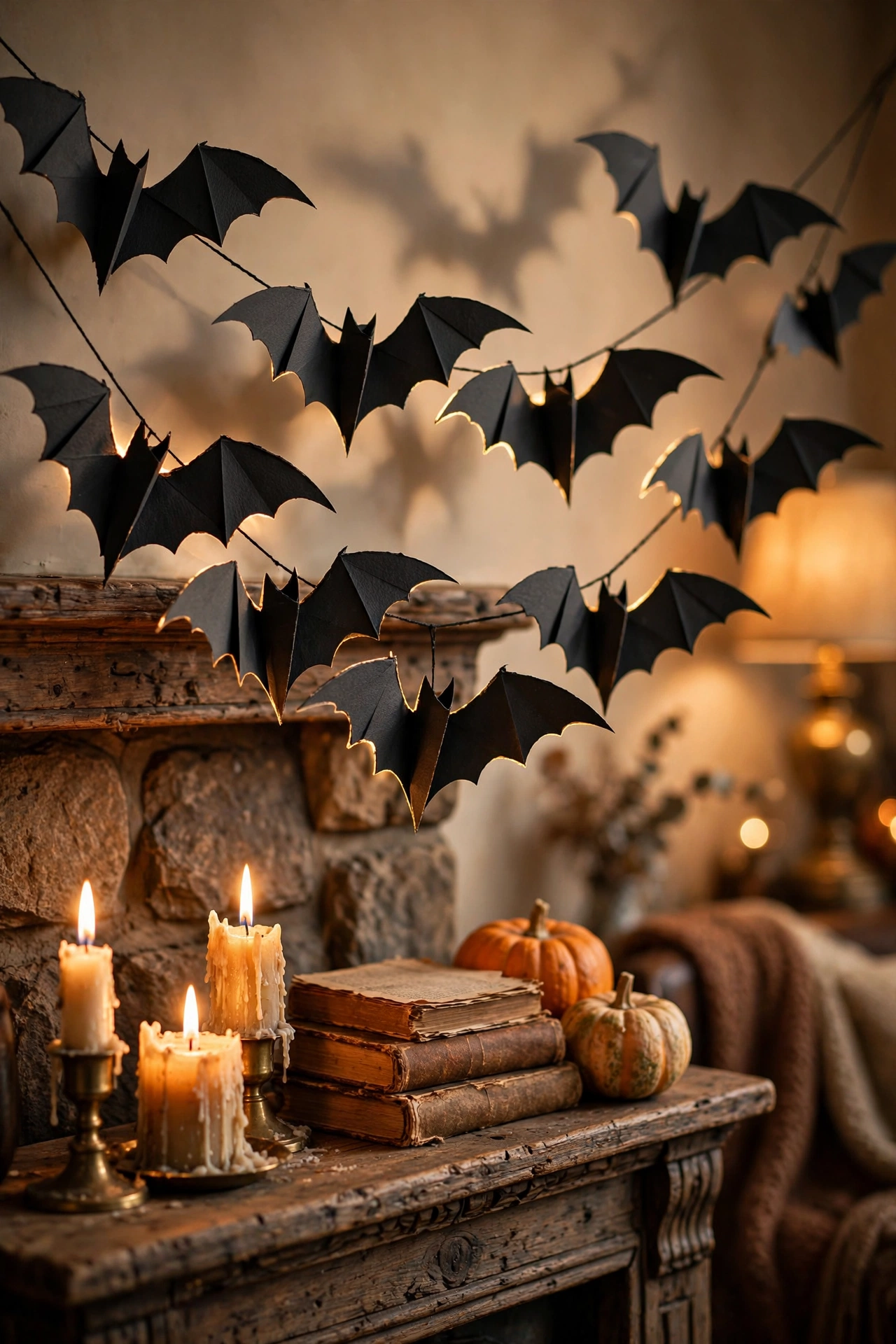 Old Fashioned Paper Bat Garland