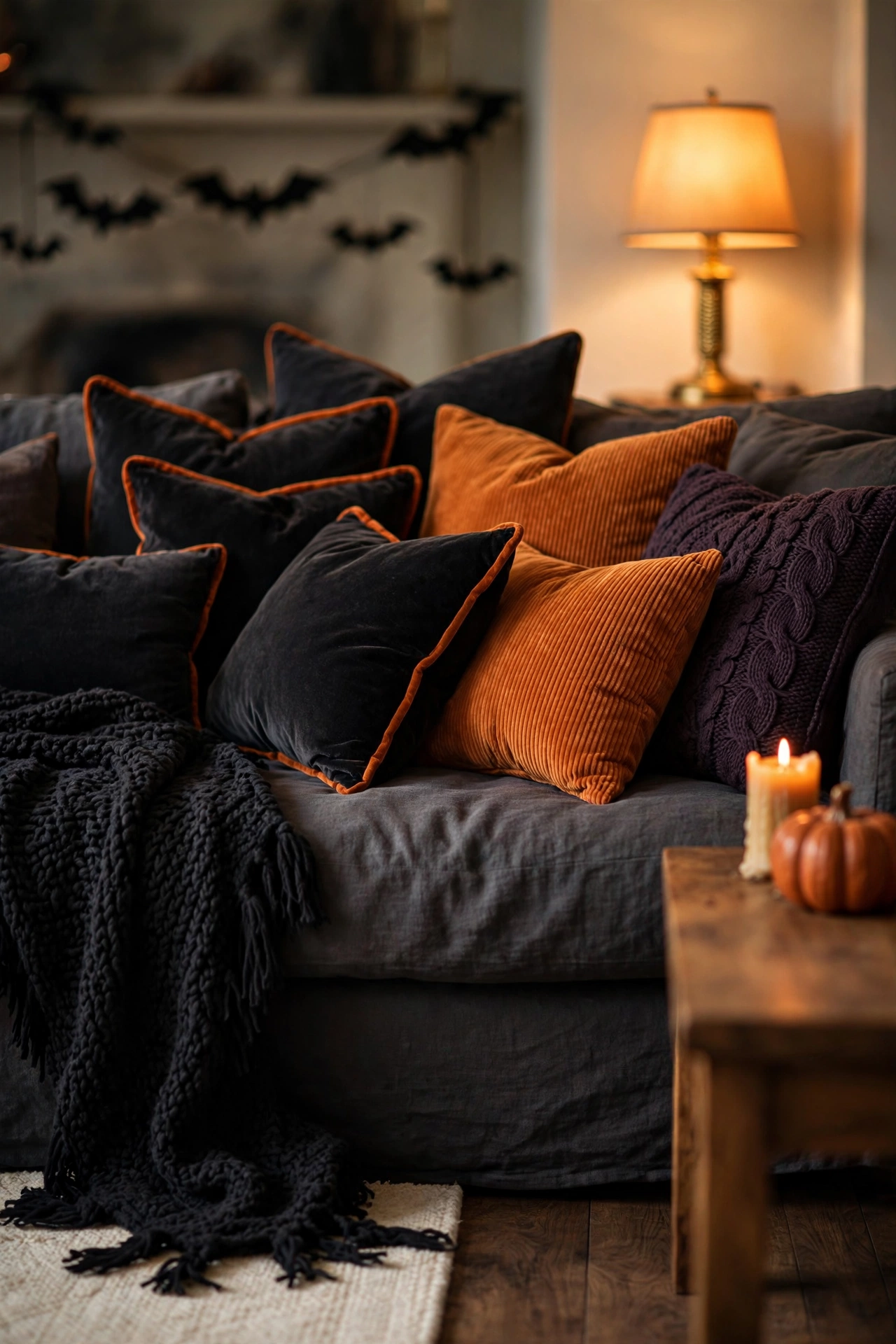 Black-and-Orange Throw Pillow Swap