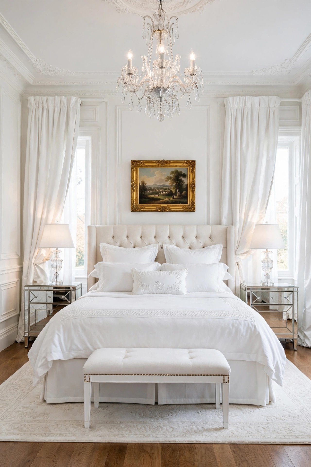Elegant White Traditional Bedroom
