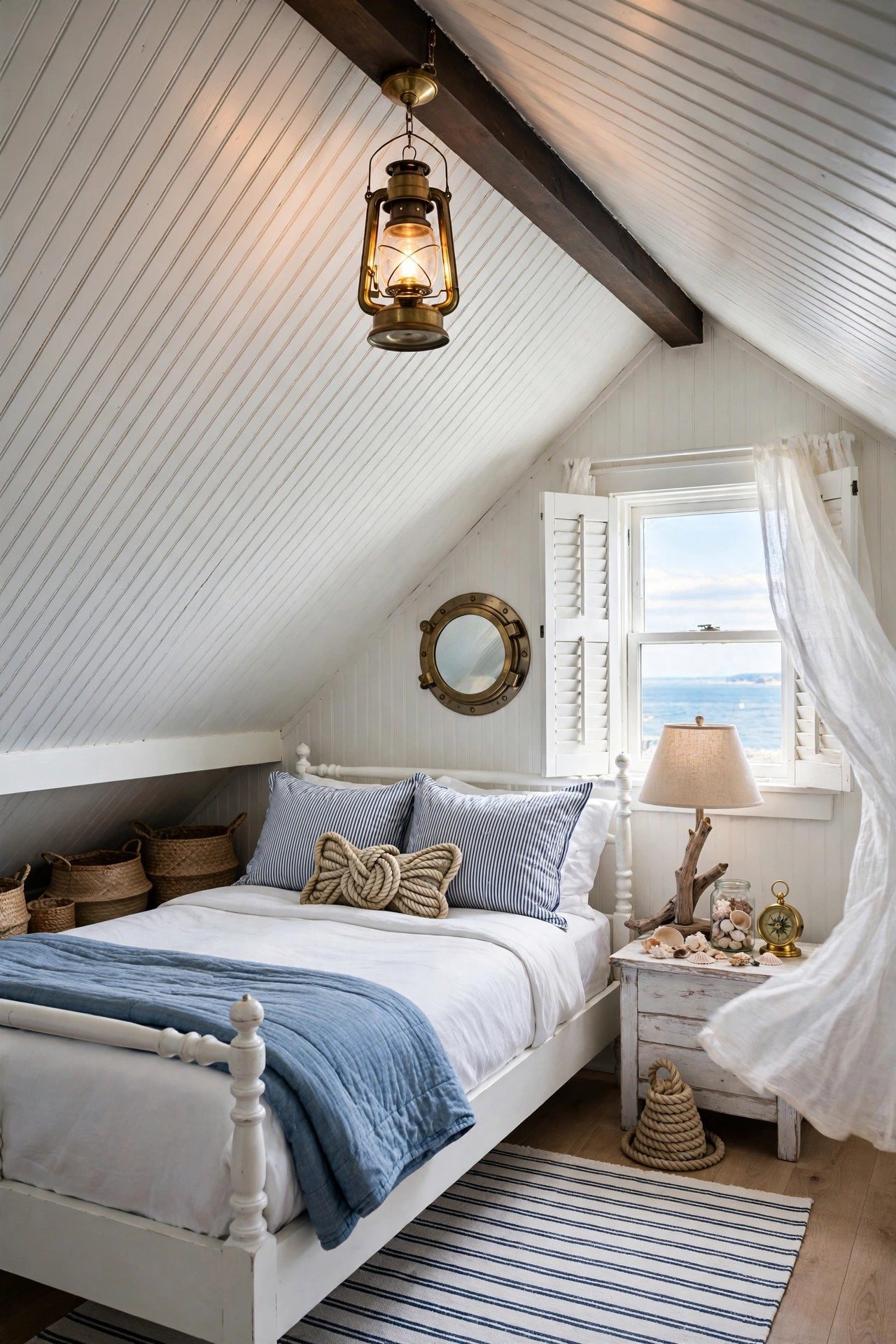 Nautical Coastal Eaves Room