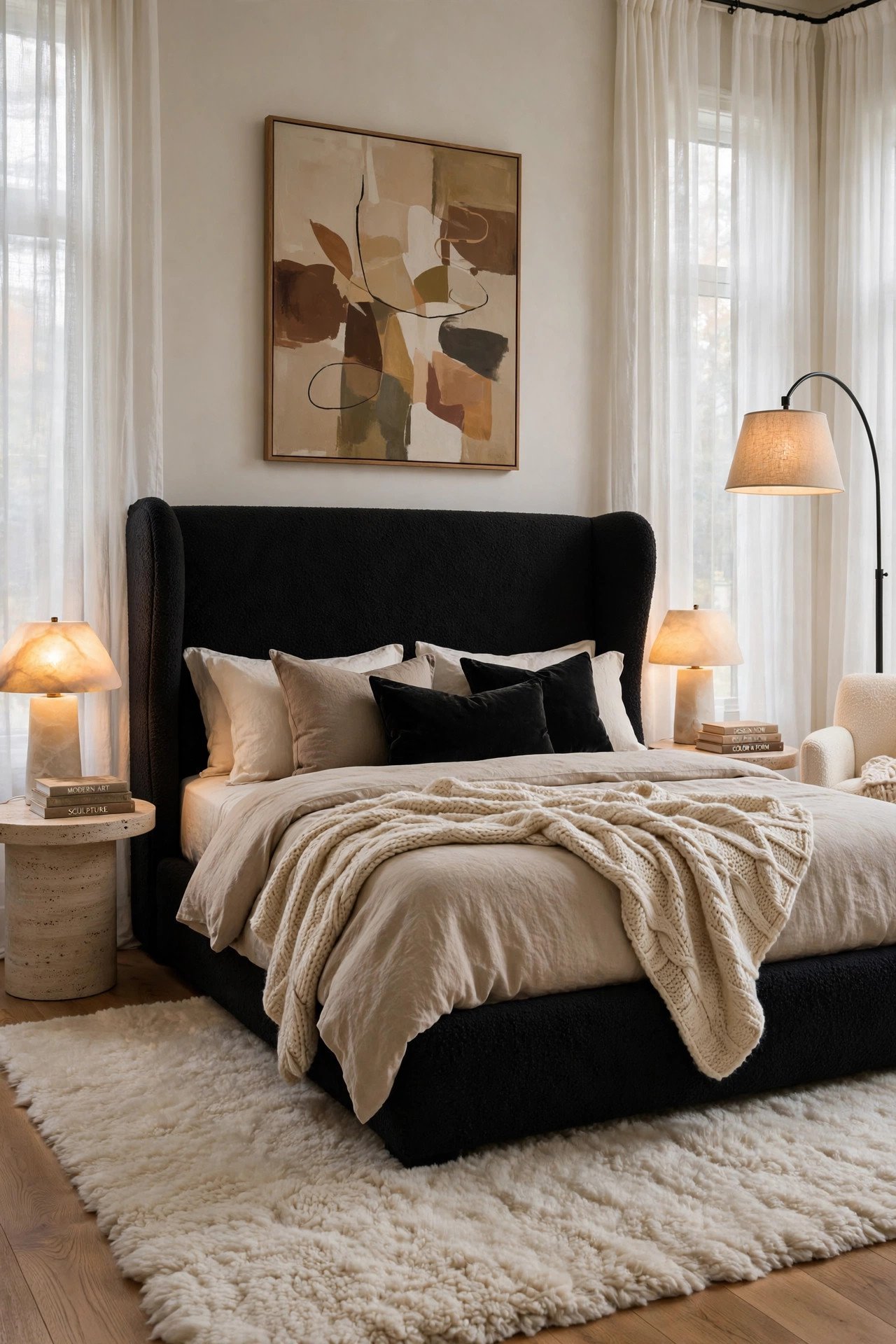 Black Upholstered Bed Frame