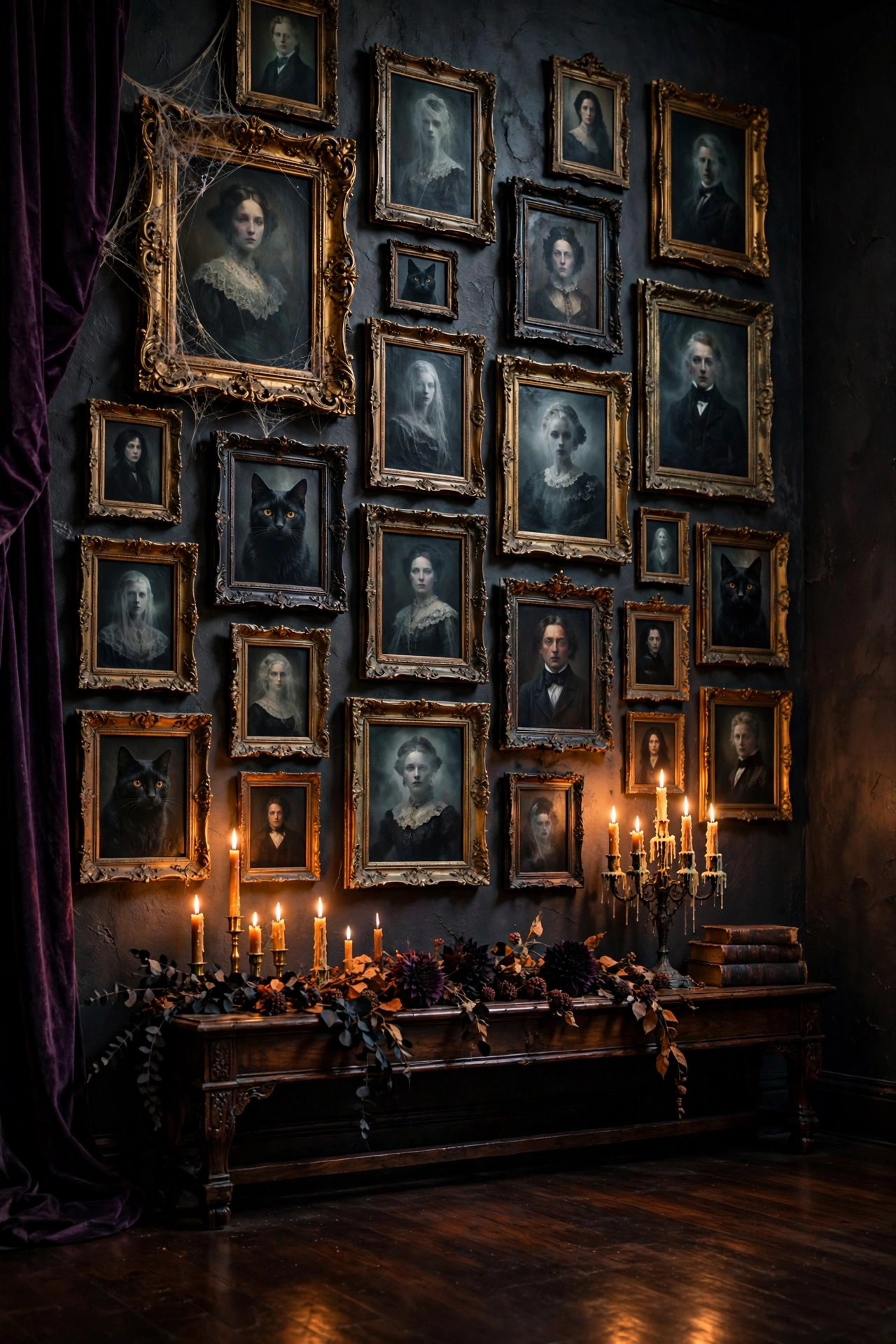 Eerie Gallery Wall of Haunted Portraits
