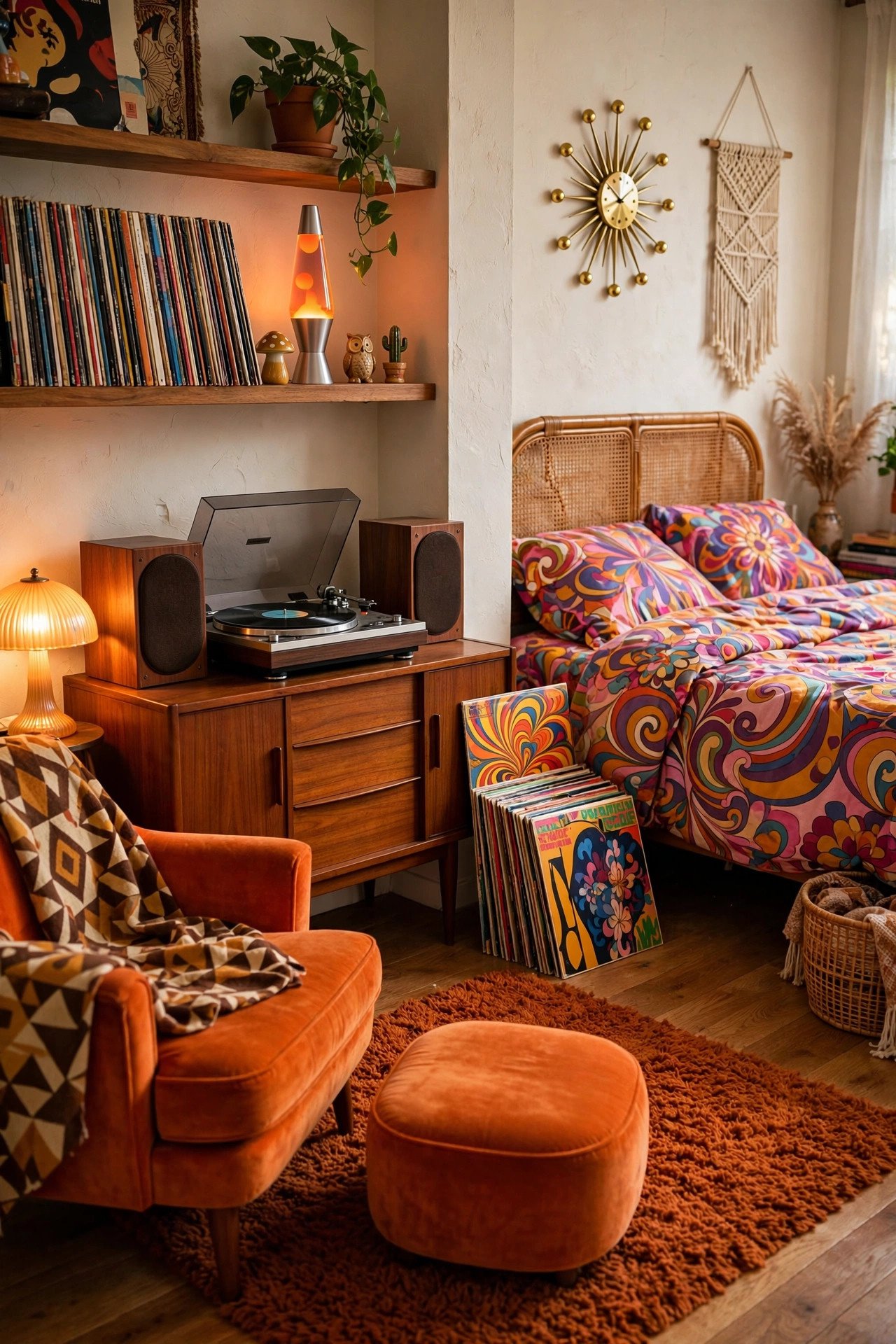Retro Record Player Corner Nook