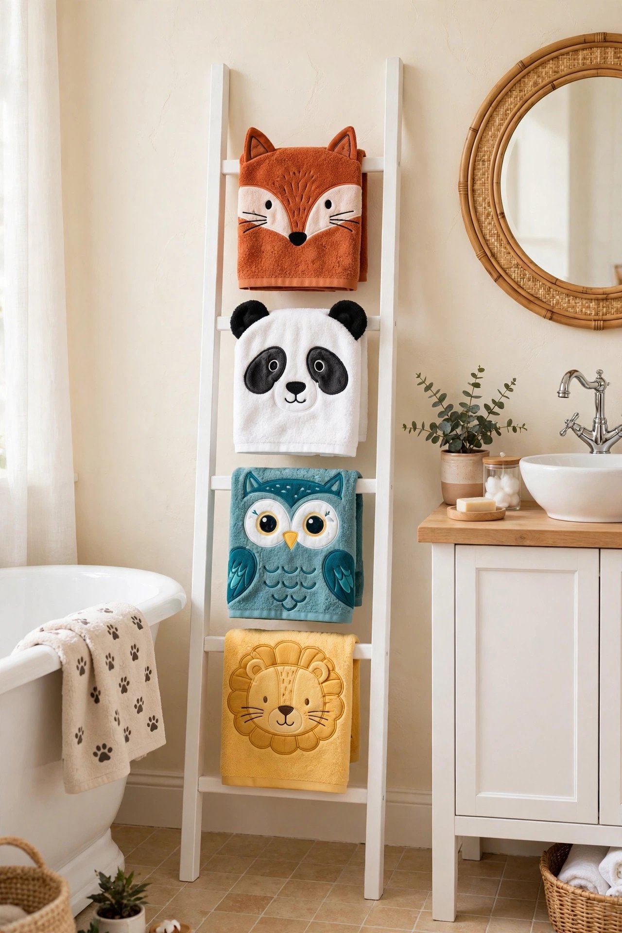 Animal Motif Hand Towels