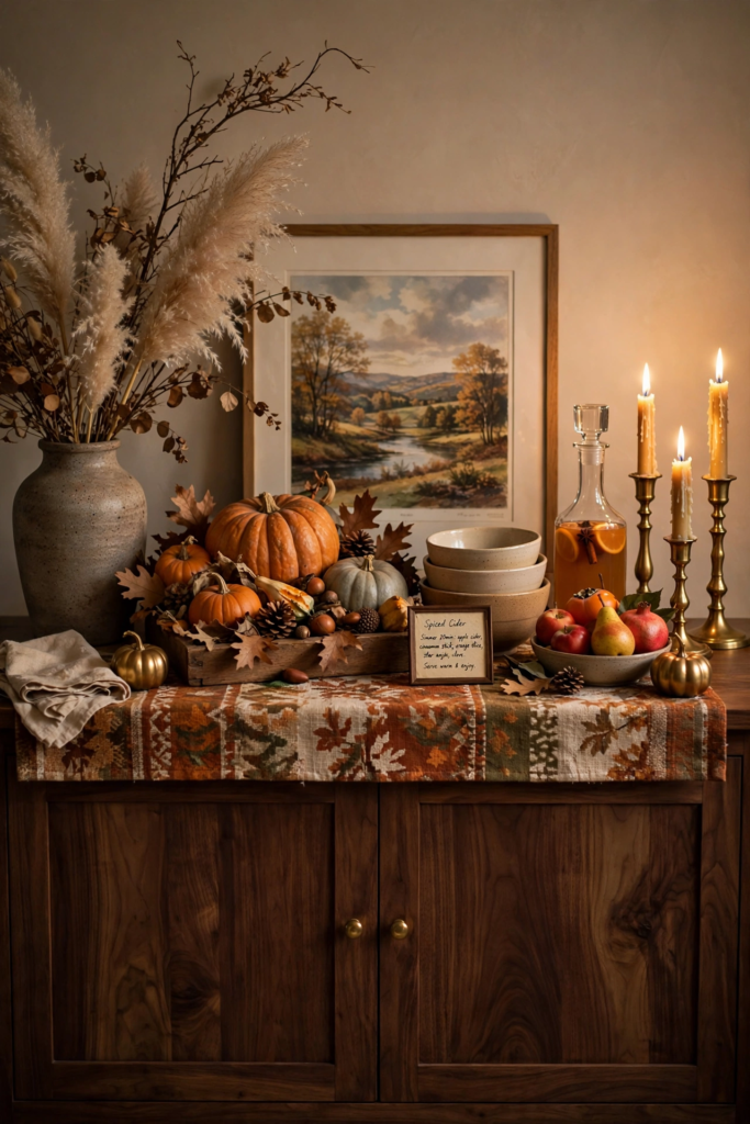 Dining Buffet Autumn Display Shelves