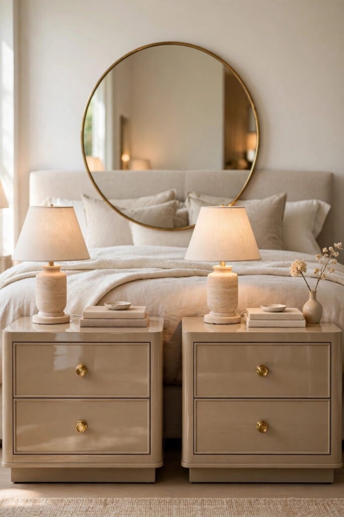 Styled Greige Nightstands