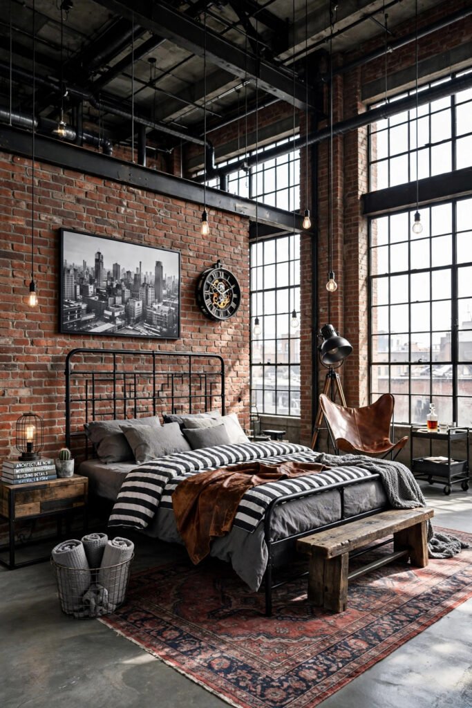 Industrial Loft Style Bedroom
