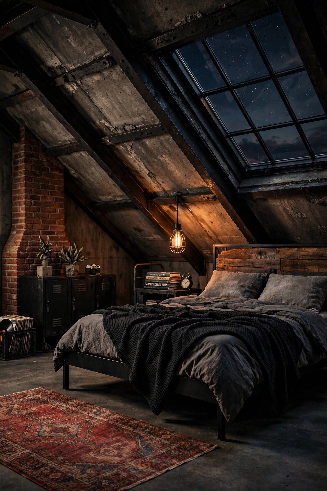 Industrial Loft Edge Bedroom