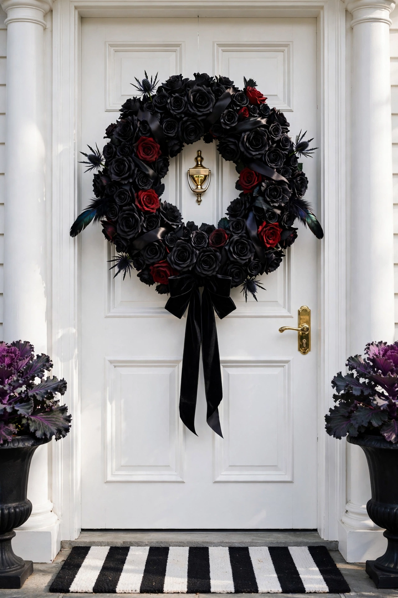 Elegant Black Rose Gothic Wreath