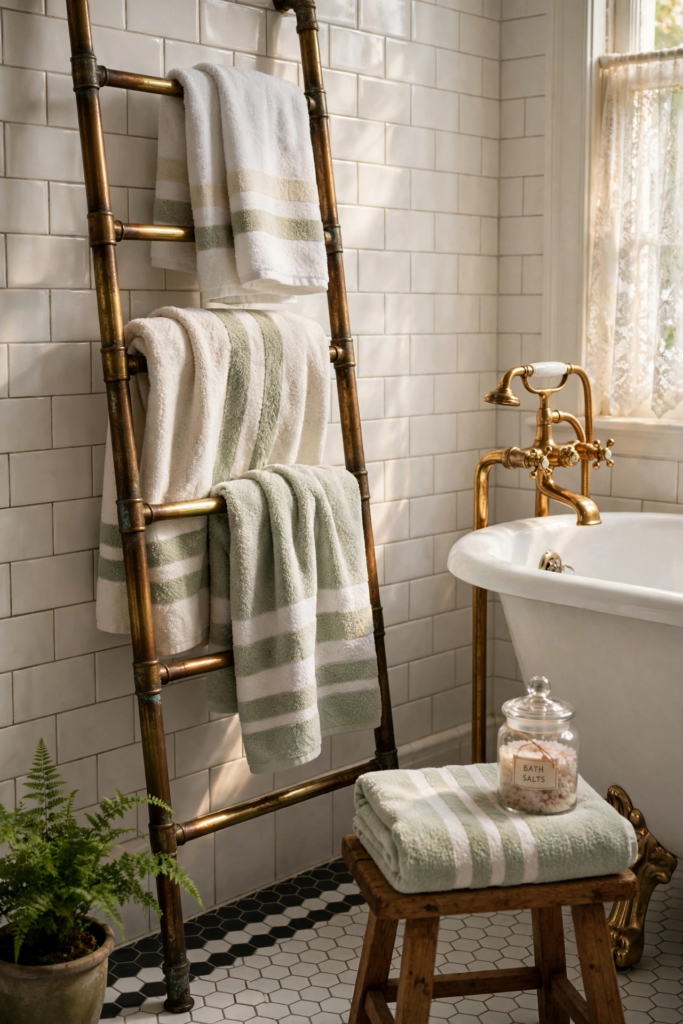 Antique Brass Towel Rail