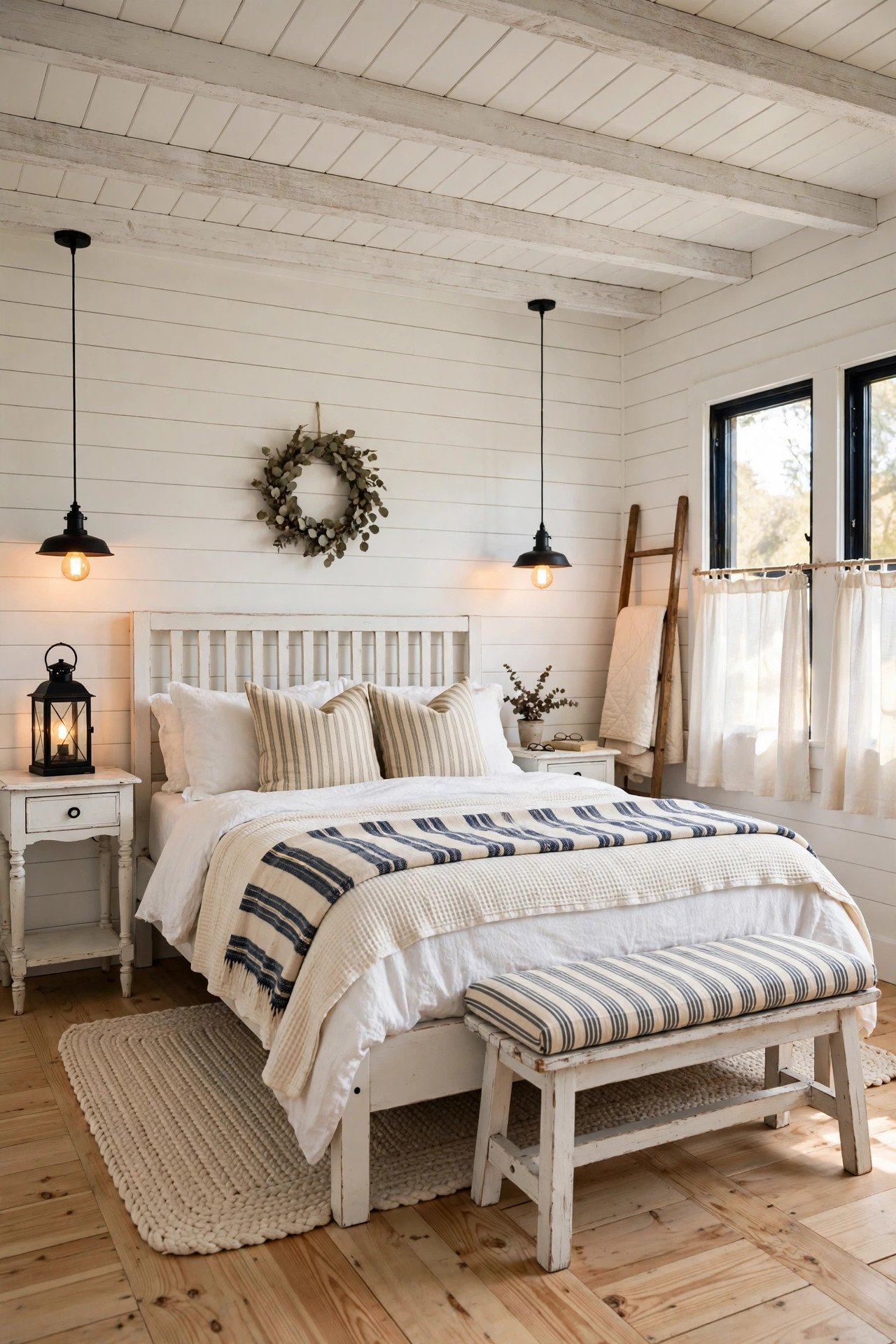 White Shiplap Bedroom