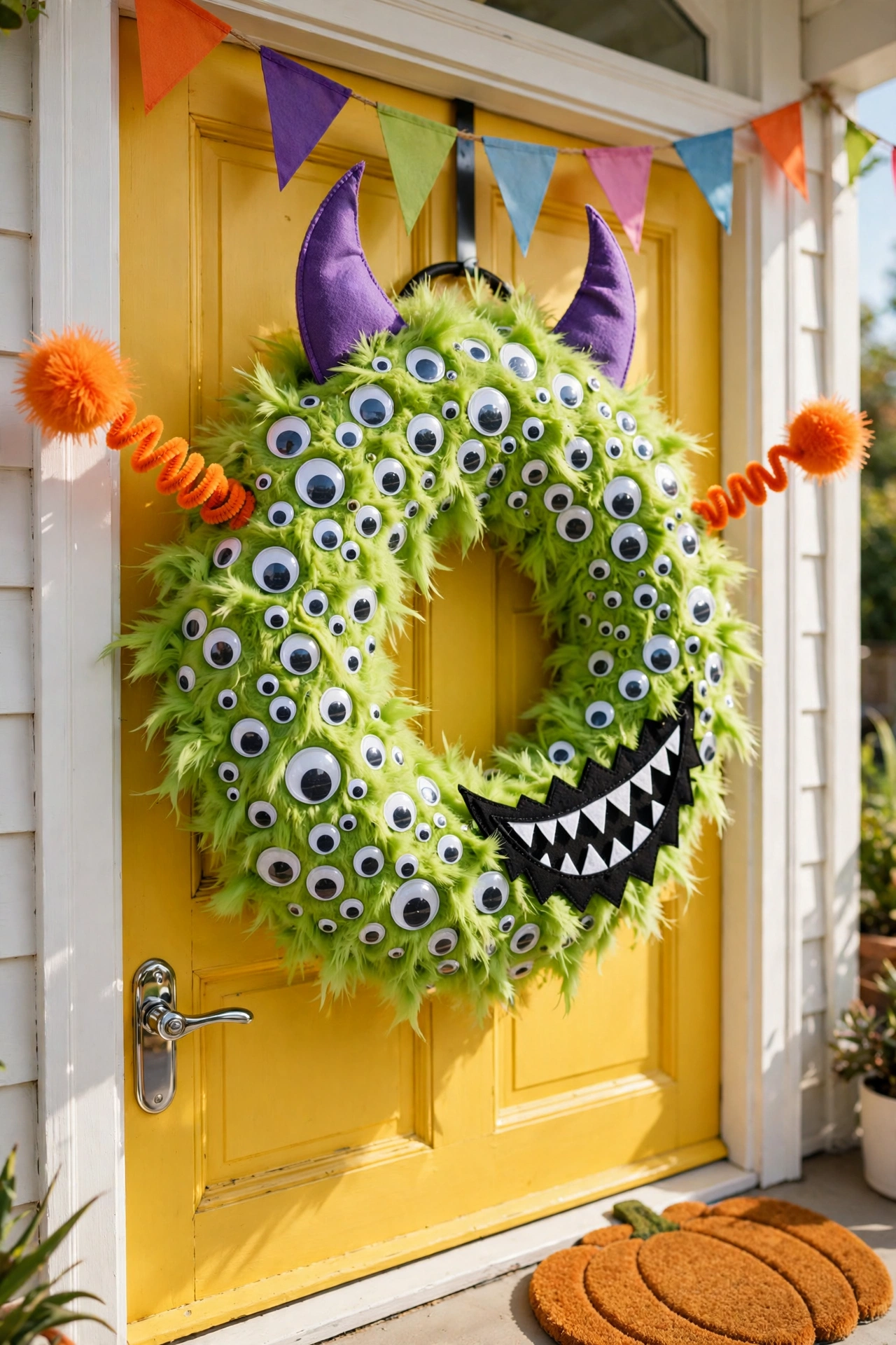 Playful Monster Eyeball Wreath