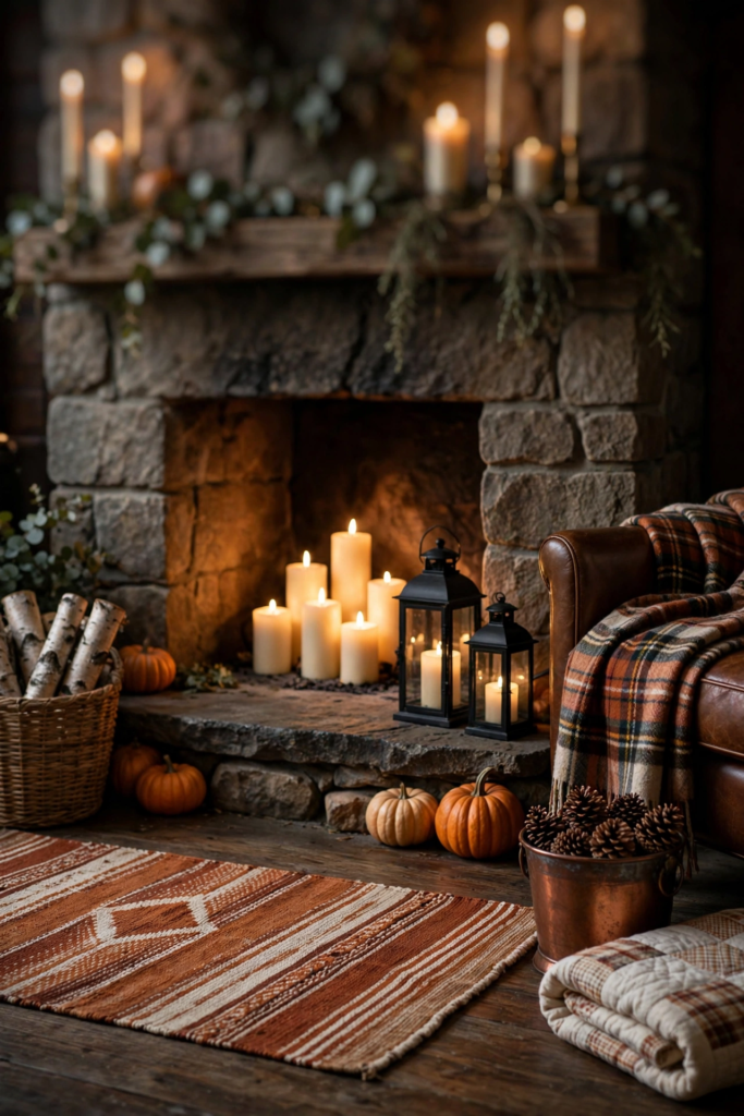 Fireplace Hearth Layered Textiles