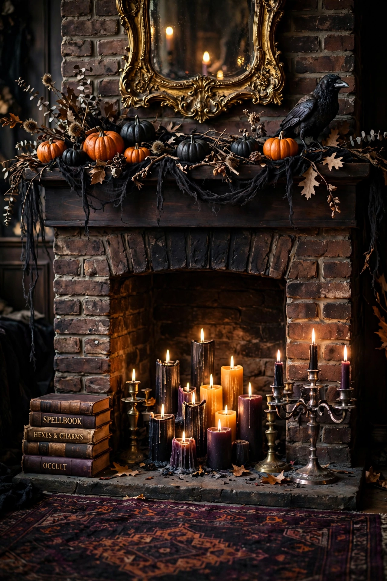 Haunted Fireplace Hearth Scene