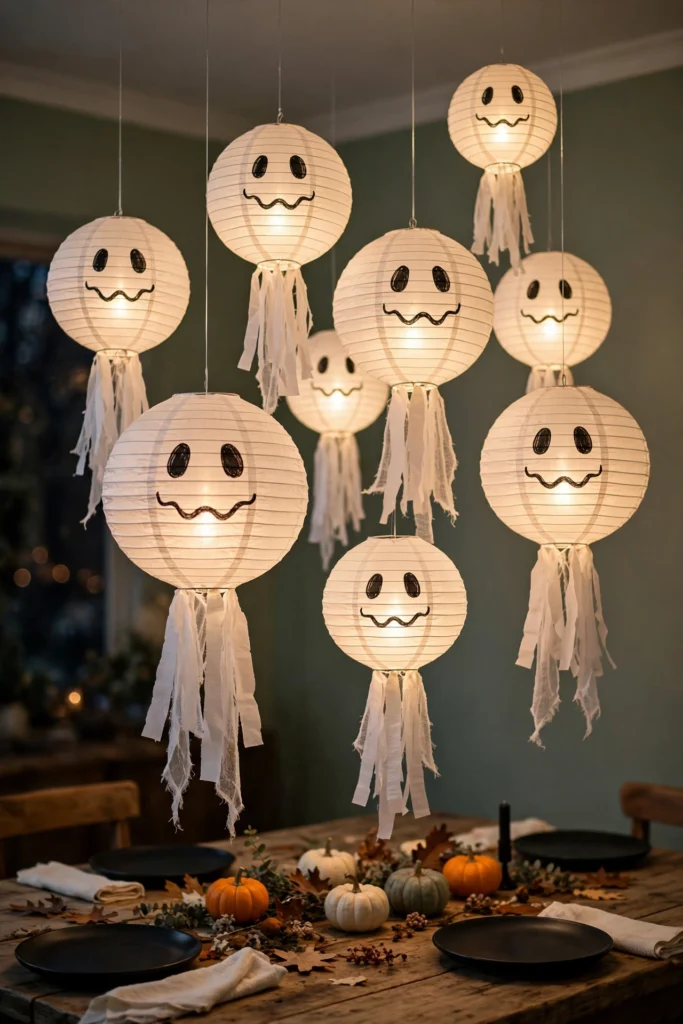 Hanging Paper Lantern Ghosts