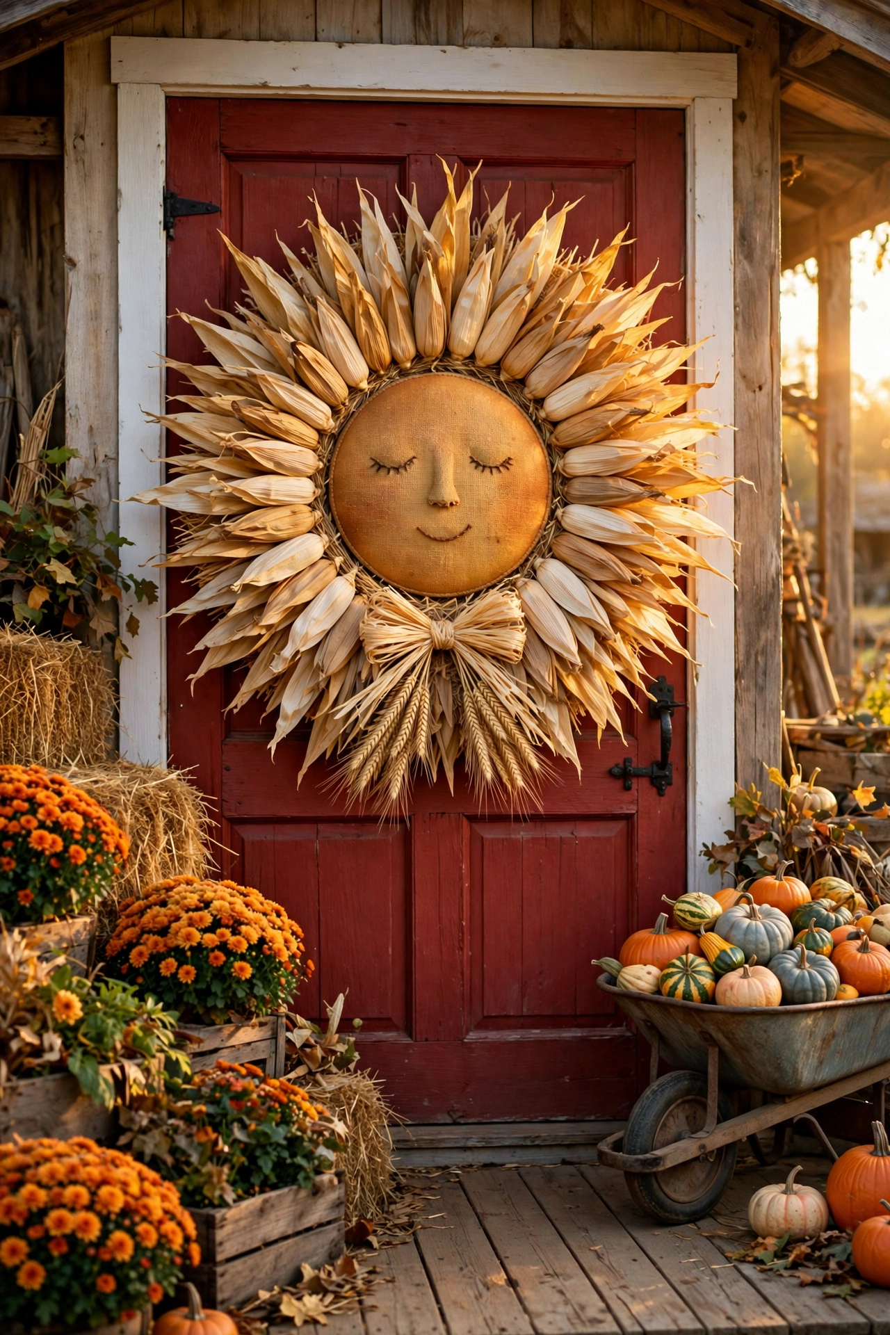 Harvest Moon Corn Husk Wreath