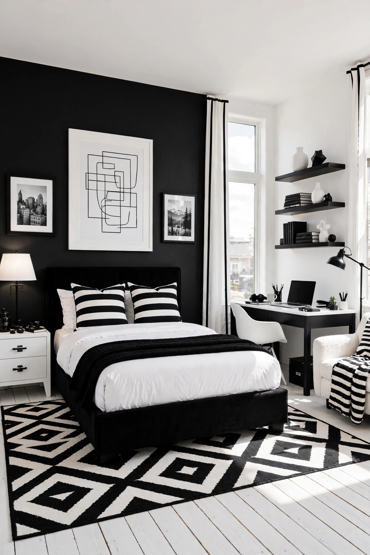 Black and White Monochrome Room