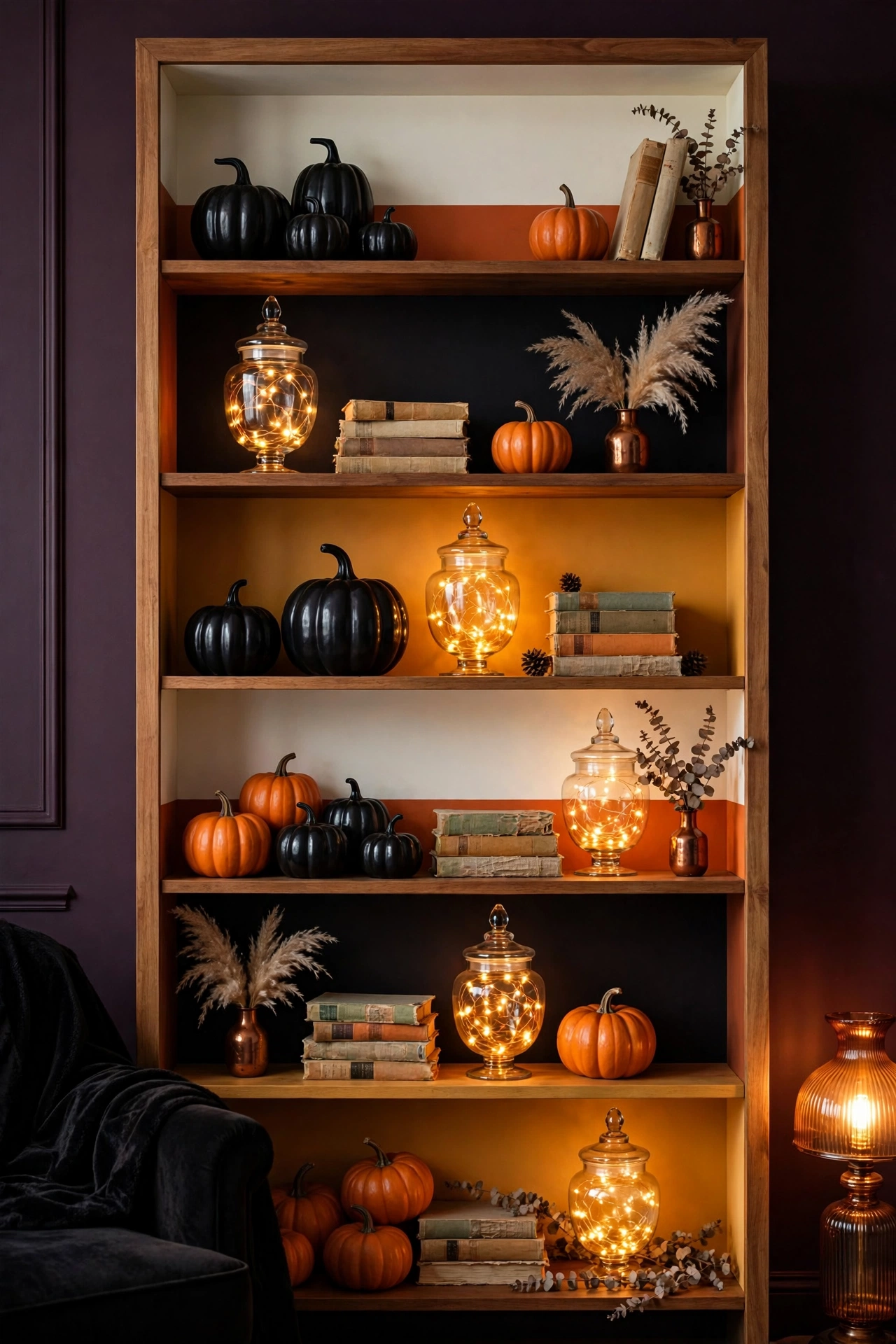 Candy Corn Color-Blocked Bookshelf