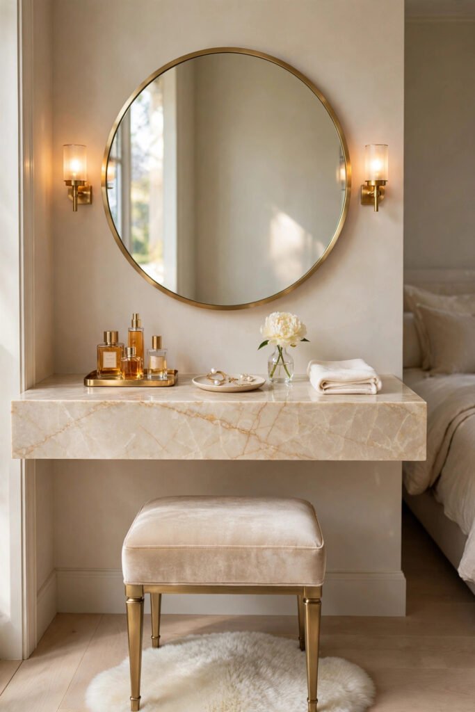 Marble Vanity in Warm Beige