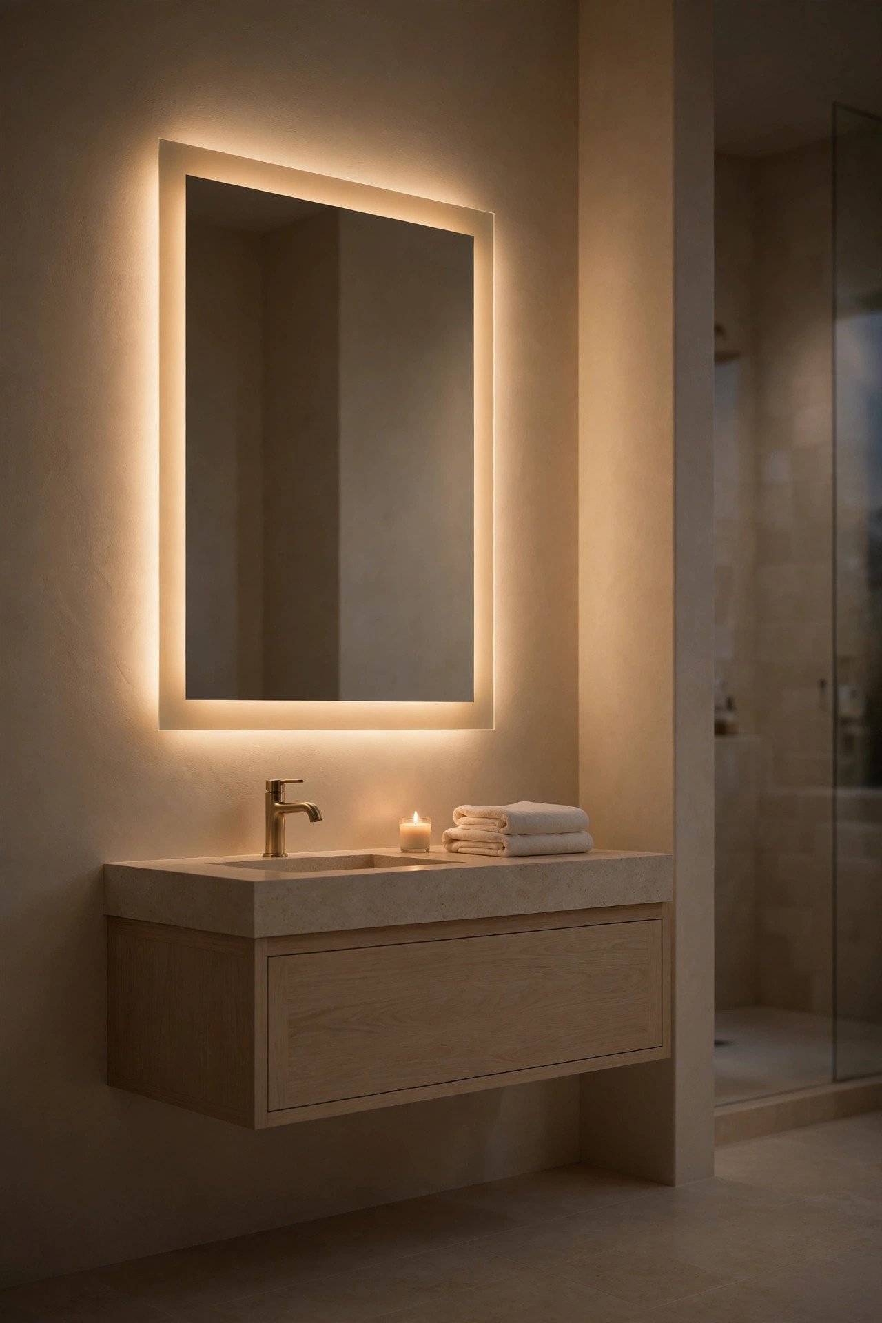 Backlit Mirror Glow