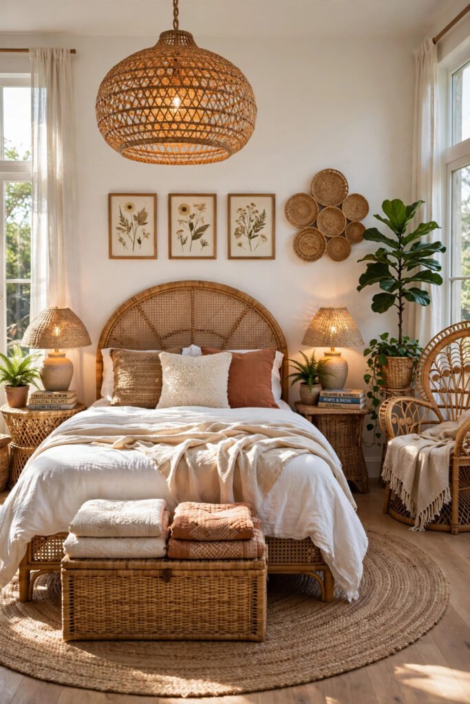 Natural Rattan Texture Bedroom