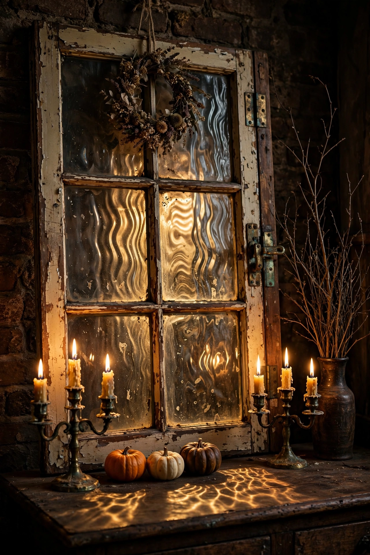 Salvaged Window Frame Backdrop