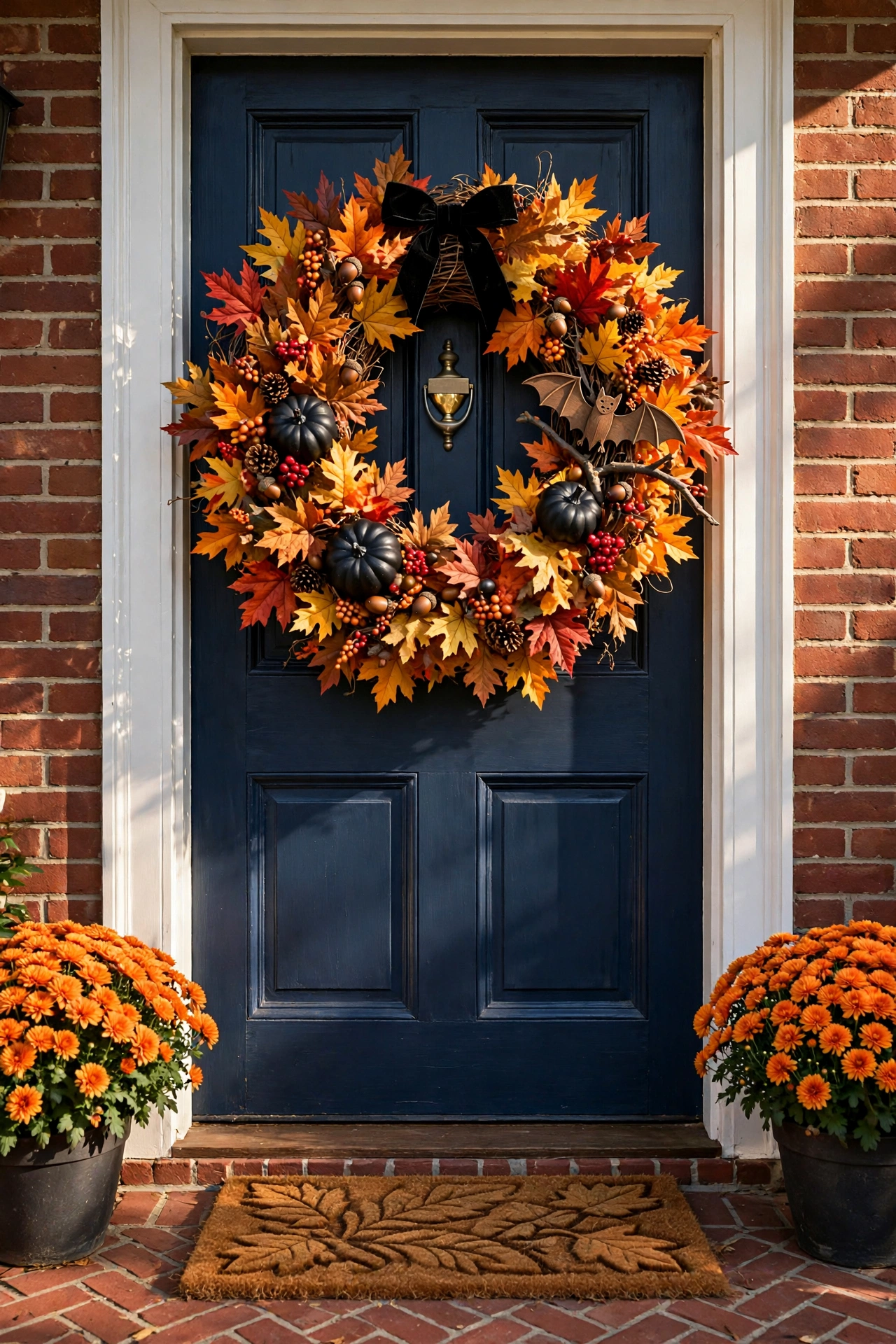 Festive Fall Leaf and Acorn Wreath