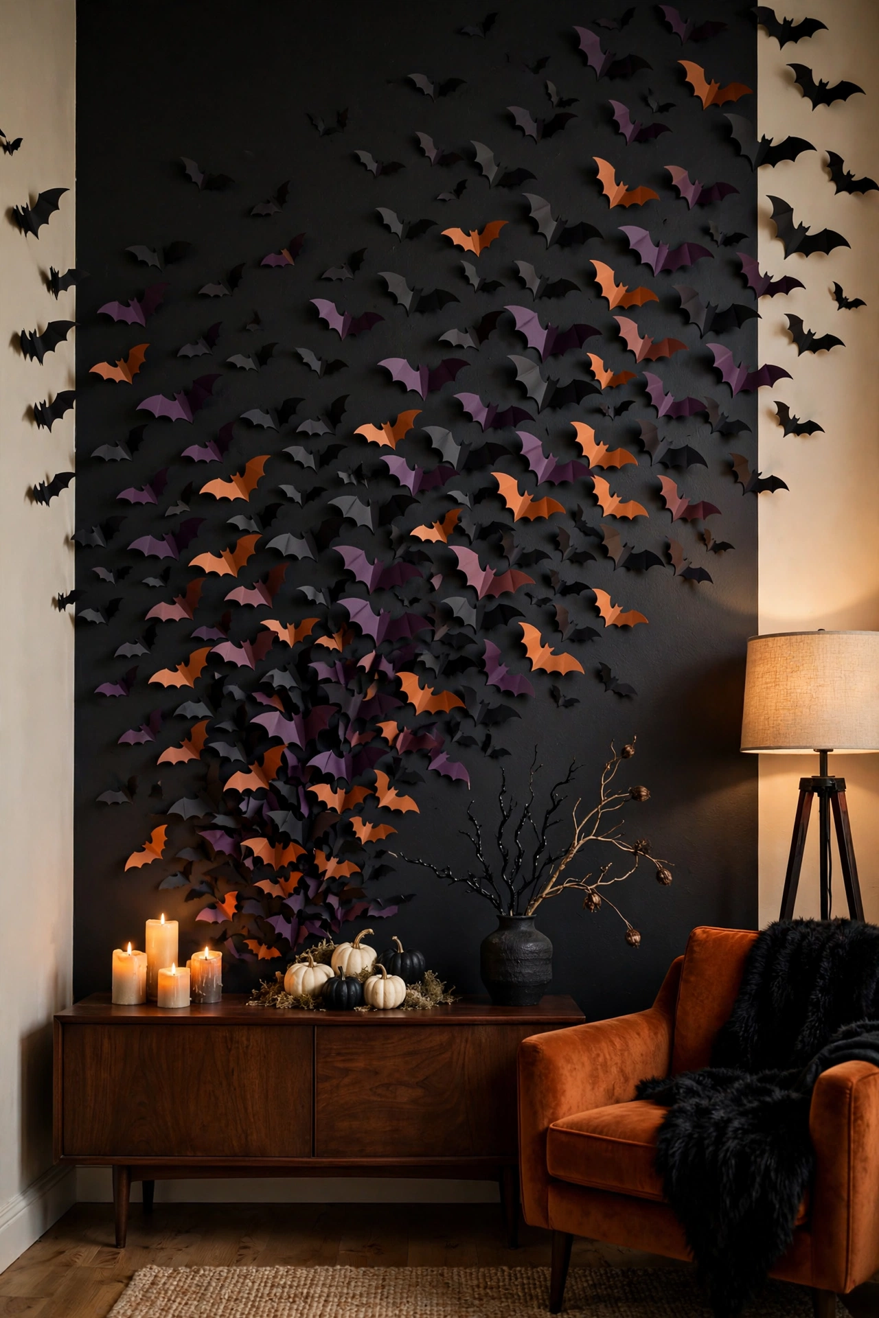 Bat Swarm Accent Wall