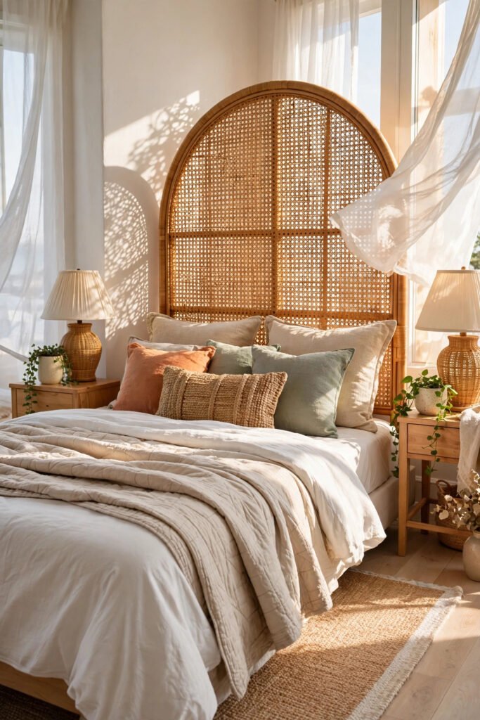 Woven Rattan Headboard Statement