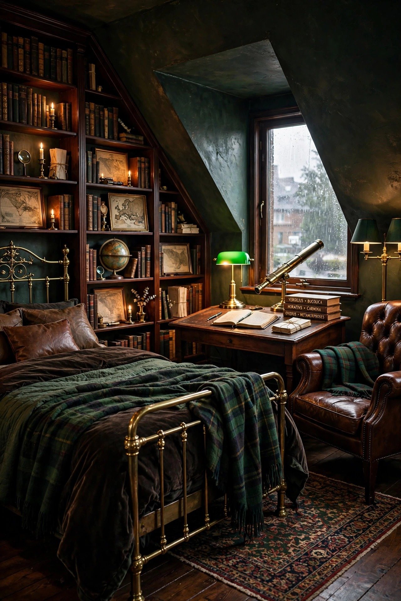 Dark Academia Study Bedroom