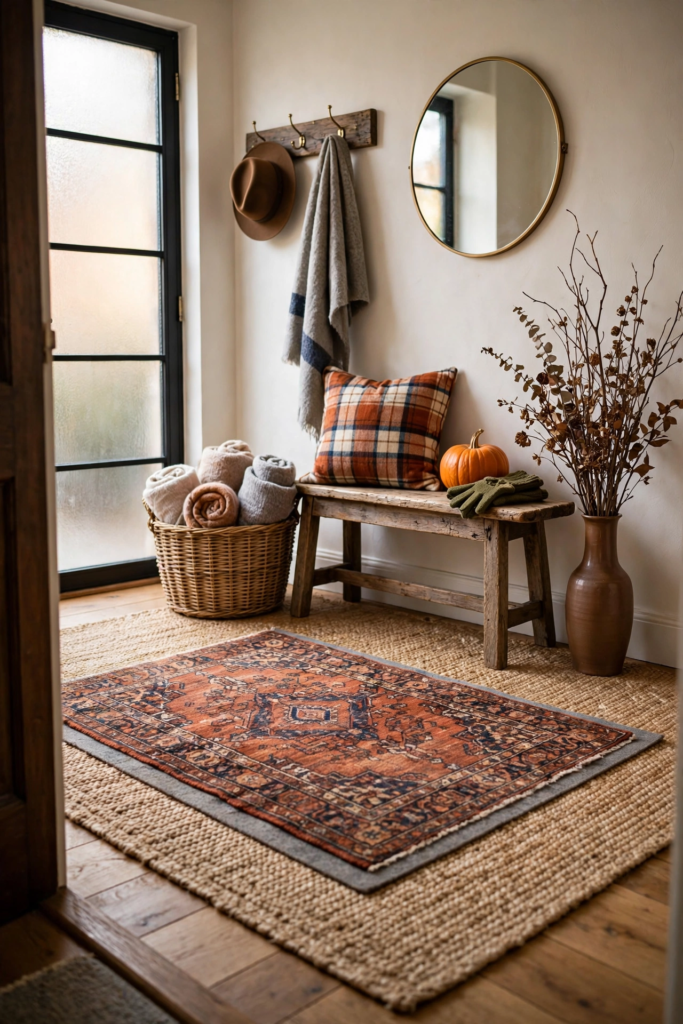 Entryway Rug Layering for Fall