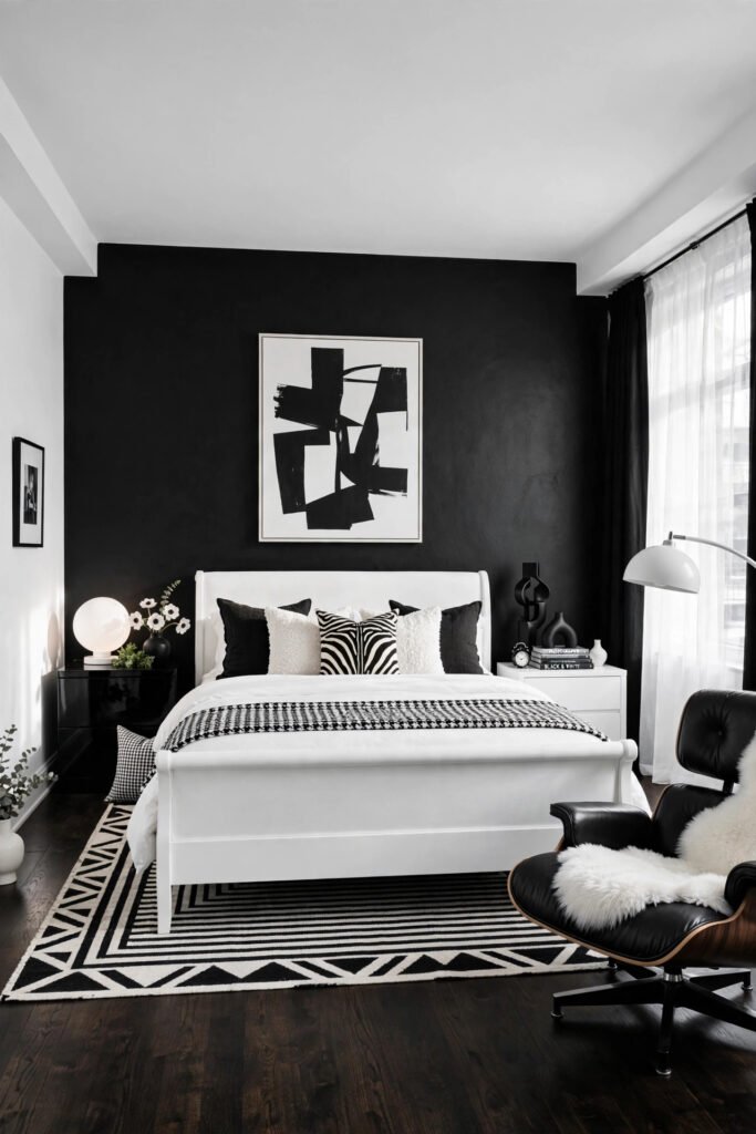 Monochrome Black and White Bedroom