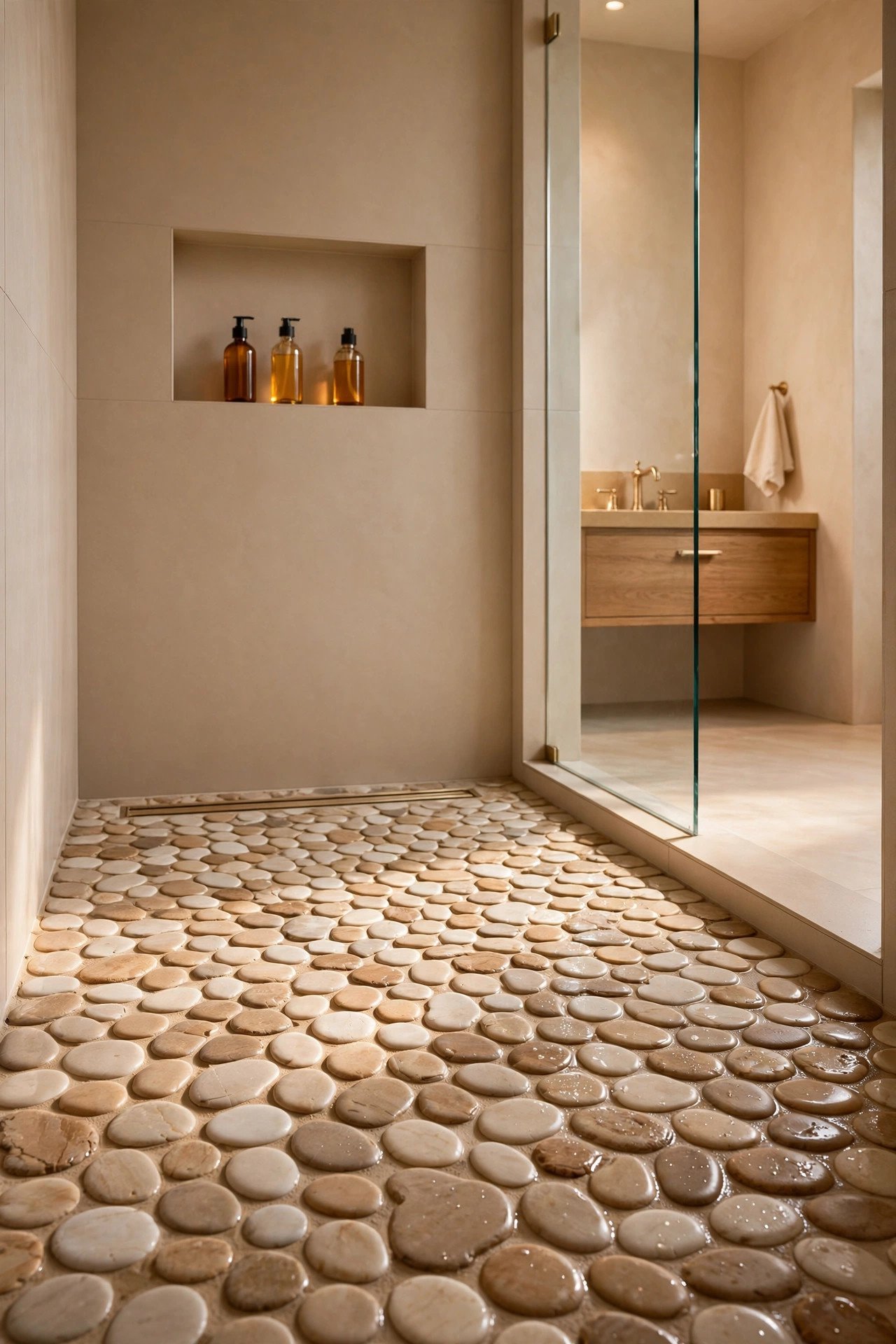 Pebble Shower Floor