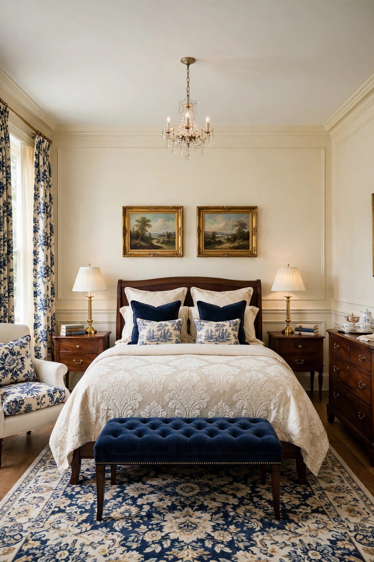 Navy and Cream Traditional Elegance