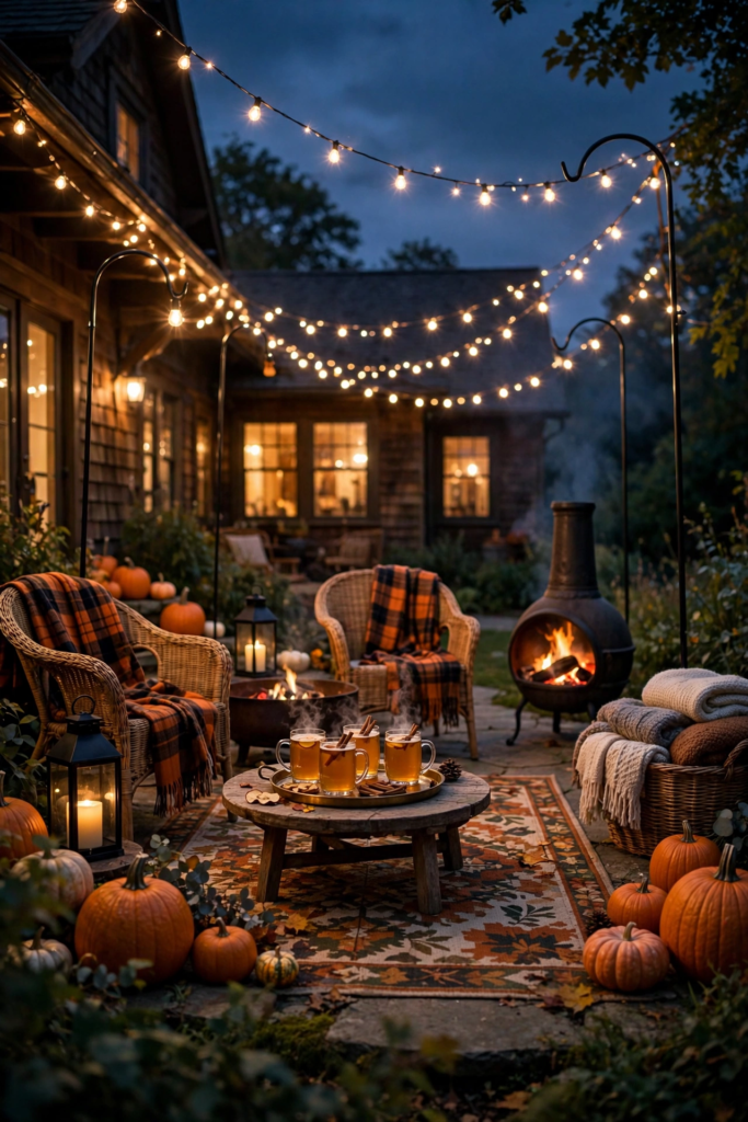 Outdoor Patio String Light Canopy