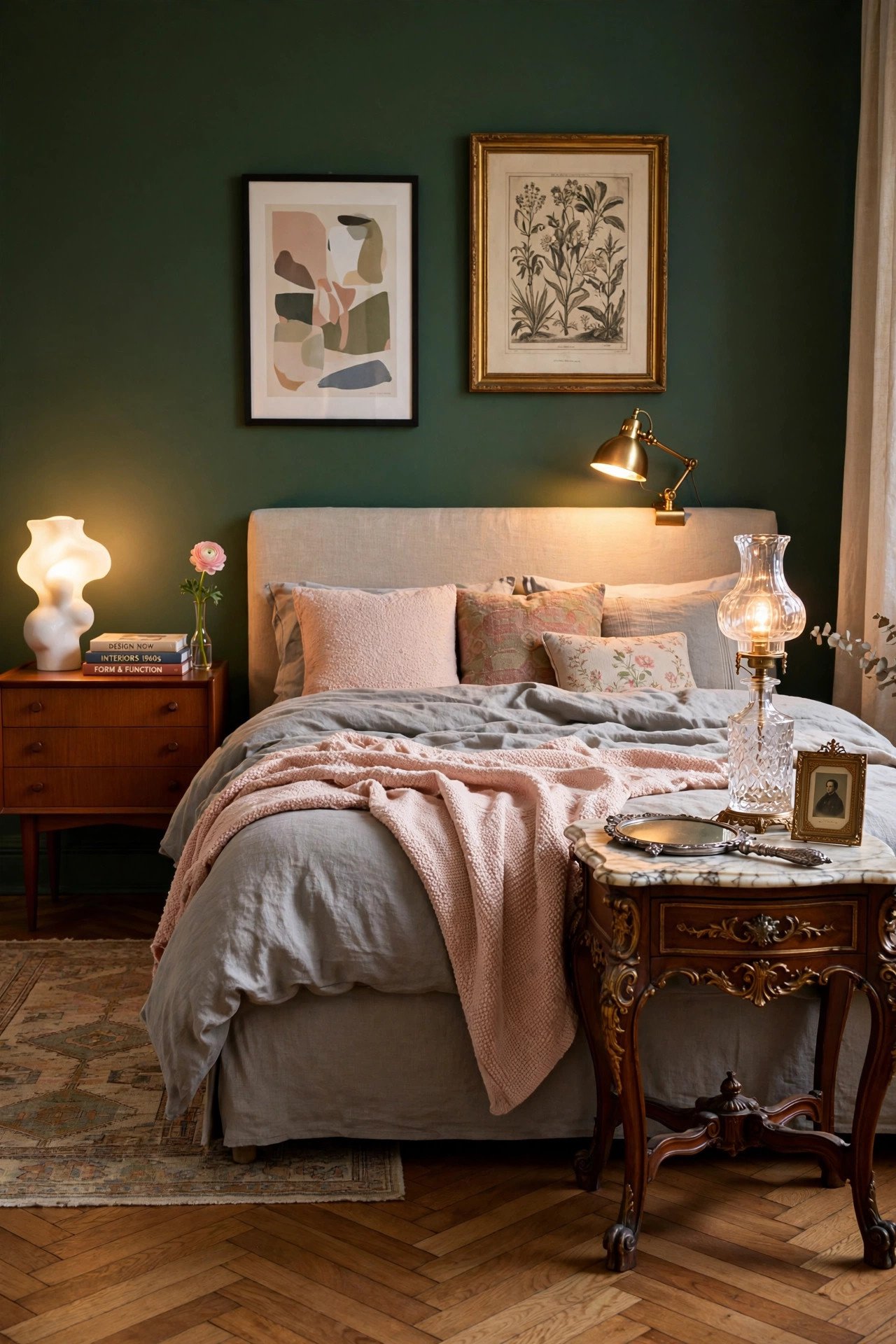 Mixed Era Nightstand Styling